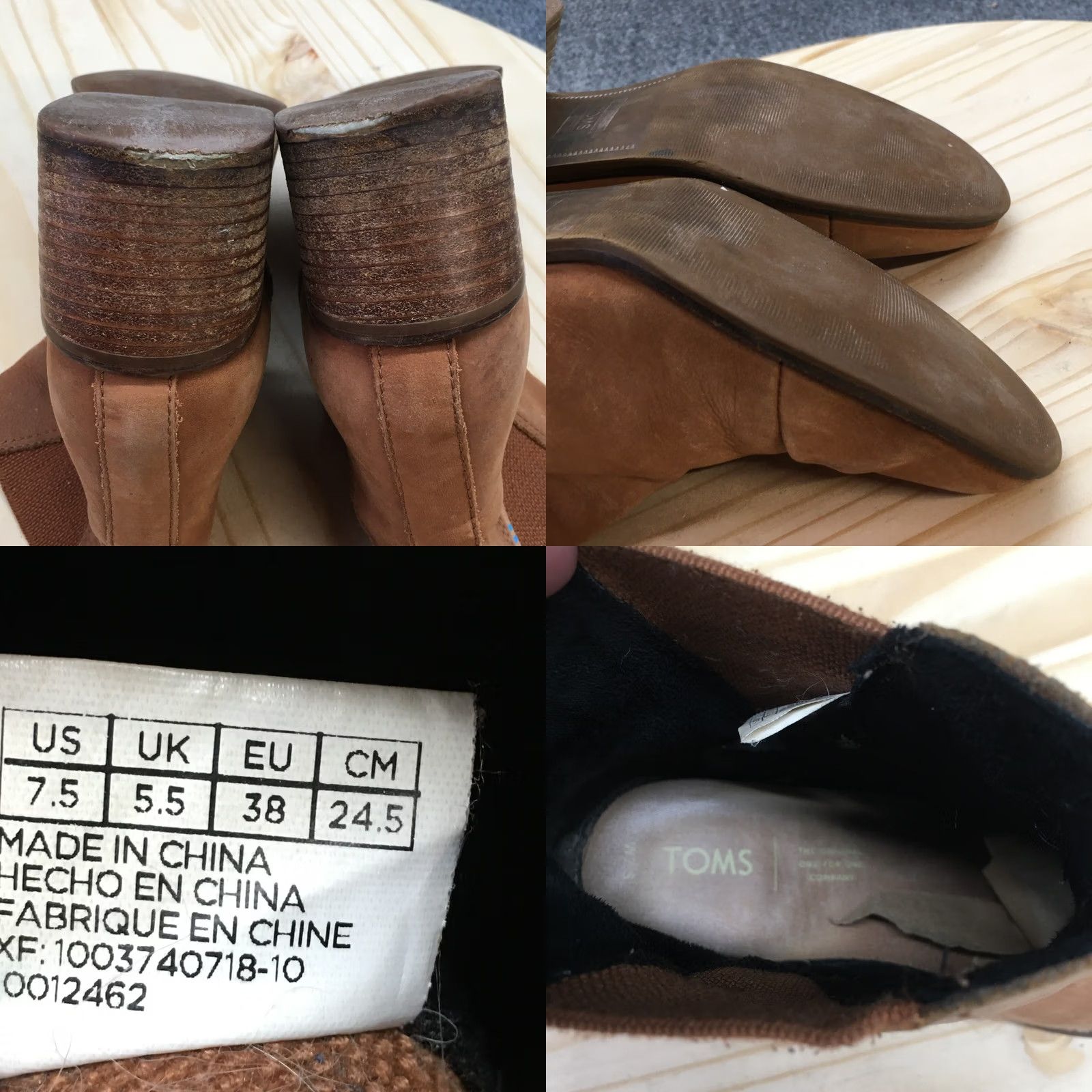 Toms TOMS Boots Womens 7.5 Esme Chelsea Brown Pull On Ankle Top Casual Block Shoes 10012462 Size M / US 6-8 / IT 42-44 - 9 Thumbnail