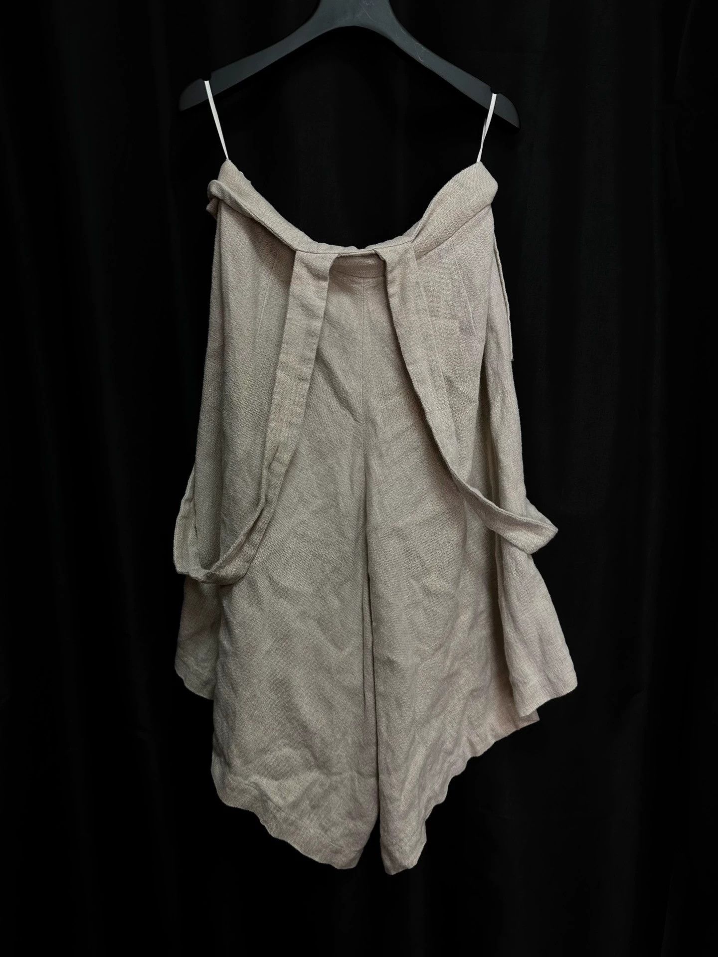 Comme des Garcons CDG Beige Washed Linen Wide-Leg Overalls Unisex Near New Size 26" / US 2 / IT 38 - 1 Thumbnail