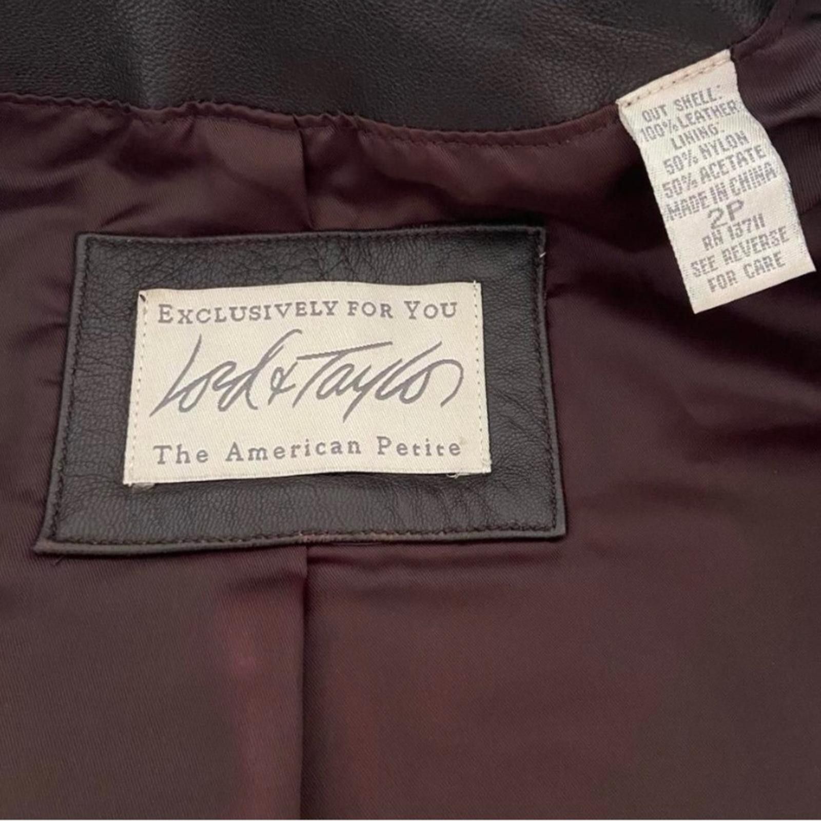 Lord & Taylor Vtg Lord & Taylor Brown Leather Womens Jacket Size 2P M/L Size XS / US 0-2 / IT 36-38 - 5 Thumbnail
