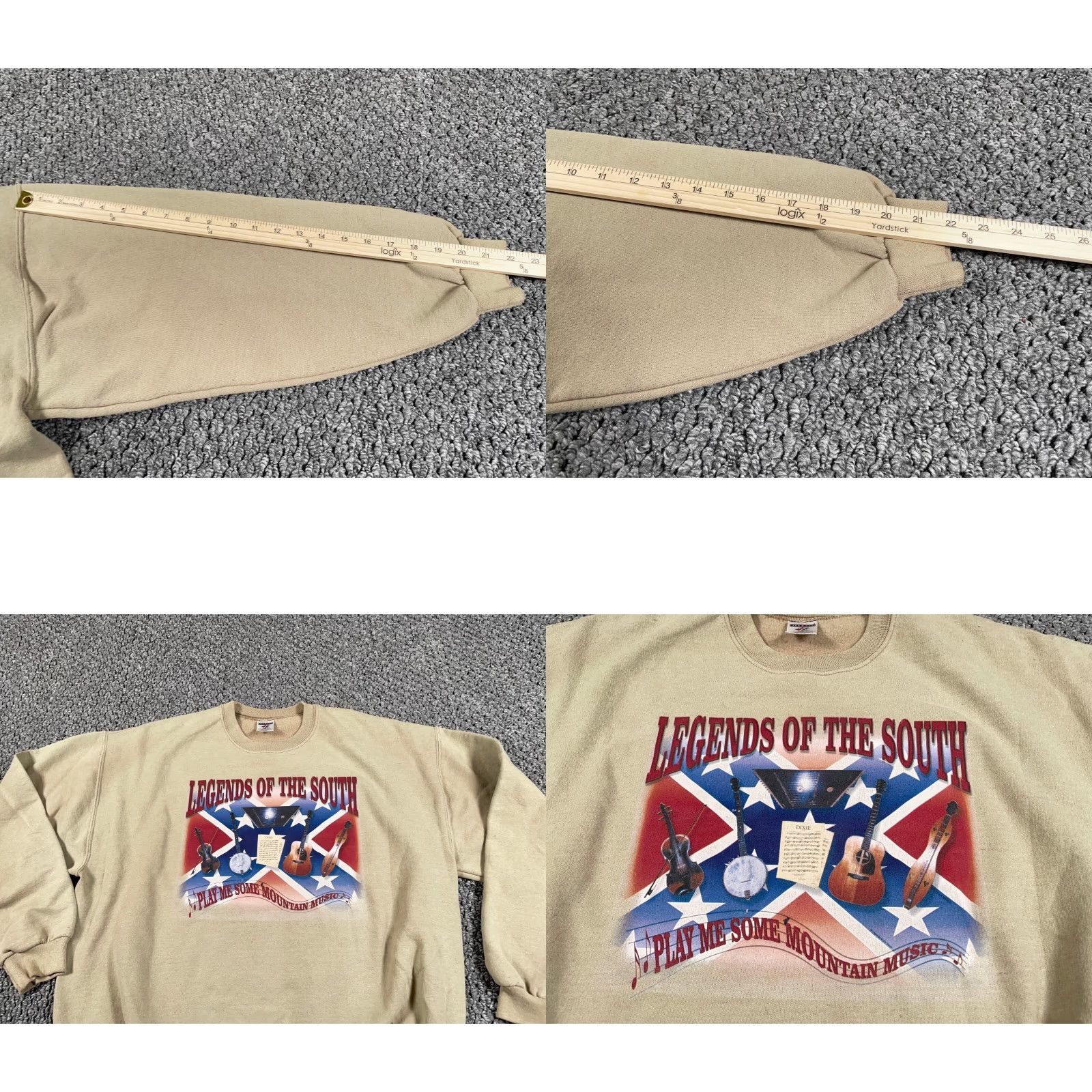 Jerzees VINTAGE Jerzees Legends of the South Sweatshirt Adult XL Beige 90s Music Retro Mens Size US XL / EU 56 / 4 - 8 Thumbnail
