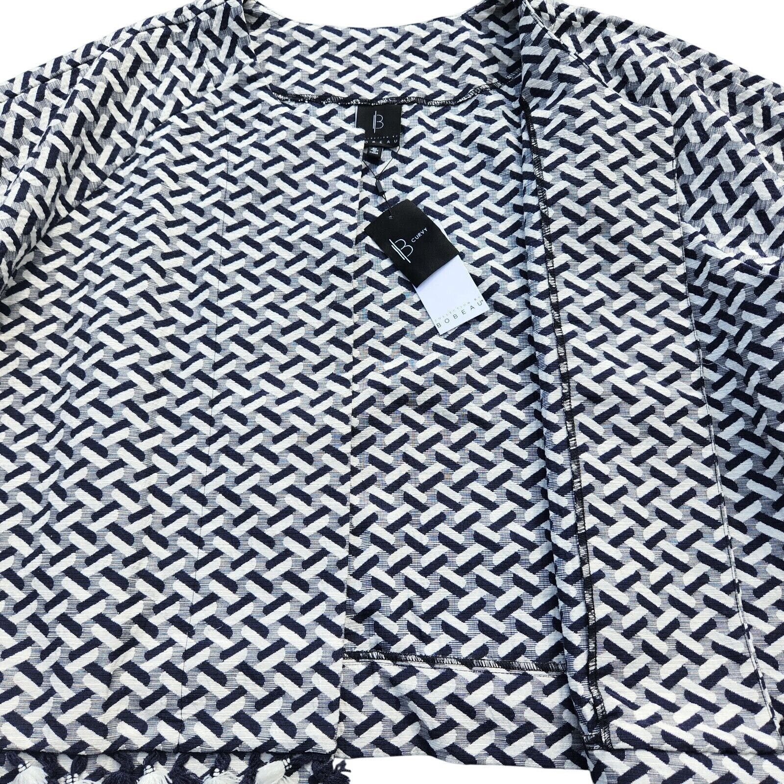 The Unbranded Brand B Collection Jacquard Open Front Crop Jacket Plus Size 2X Size XXL / US 16-18 / IT 52-54 - 3 Thumbnail