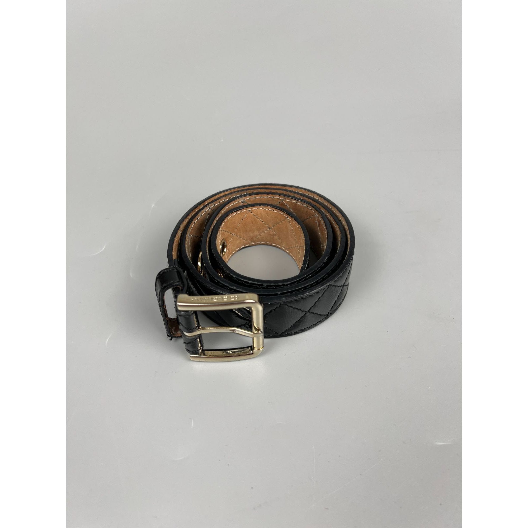 Dolce & Gabbana Dolce & Gabbana Patent Leather Quilted Logo Belt Size ONE SIZE - 2 Thumbnail