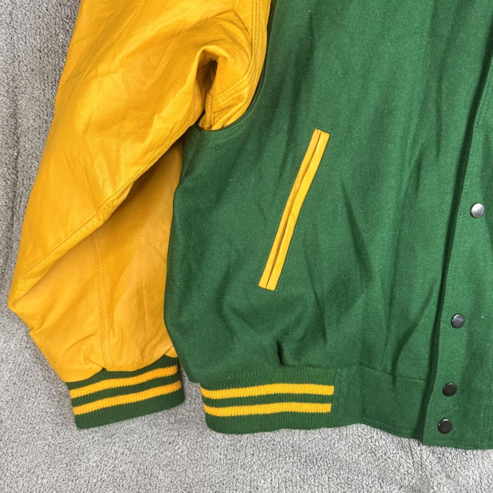 Vintage J.R. Stone Jacket Mens 2XL Green Wool Varsity Snap Lined Sports College Shirt Size US XXL / EU 58 / 5 - 2 Thumbnail