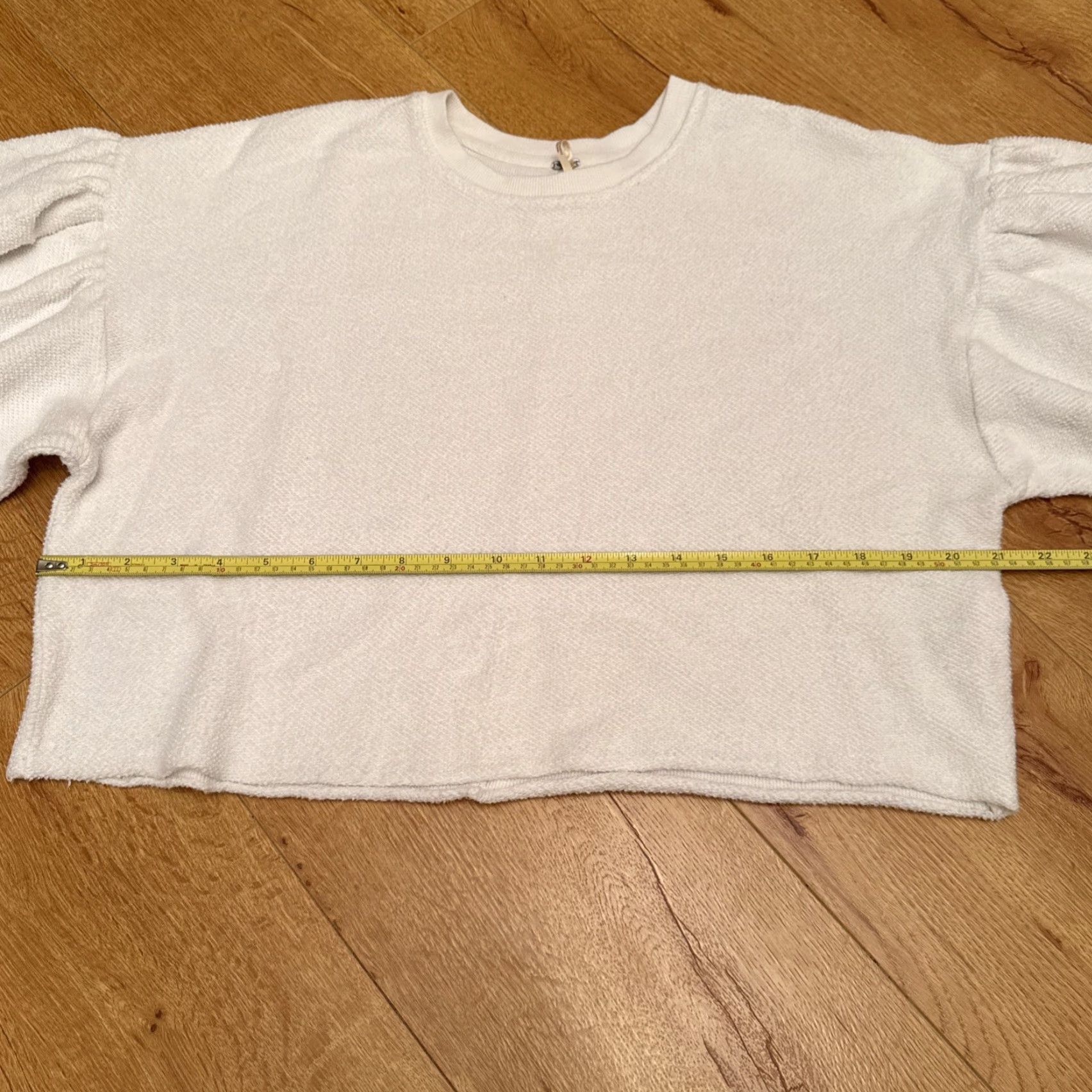 Free People Free People Sweater Women S White Round Neck Long Sleeve Pullover Cotton Blend French Terry Bohemian Crop Casual Size S / US 4 / IT 40 - 7 Thumbnail