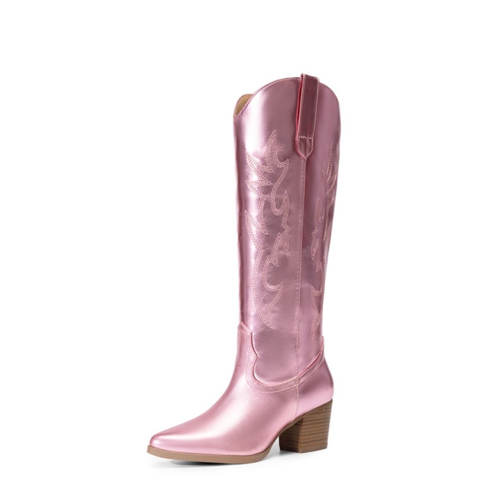 Other DREAM PAIRS Pointed-Toe Cowgirl Knee-high Boots Pink 8.5 Size US 8.5 / IT 38.5 - 5 Thumbnail