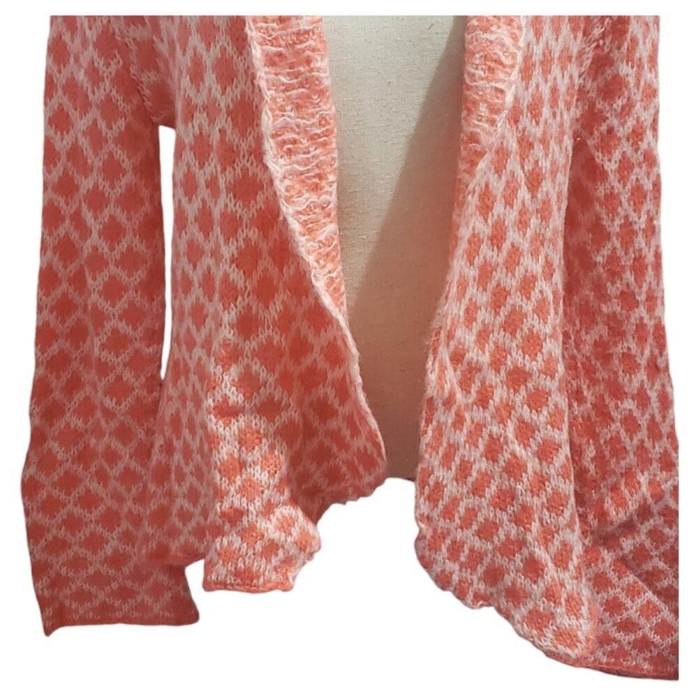 Designer CT1923 Wooden Ships Orange and White Open Cardigan S/M Size S / US 4 / IT 40 - 3 Thumbnail