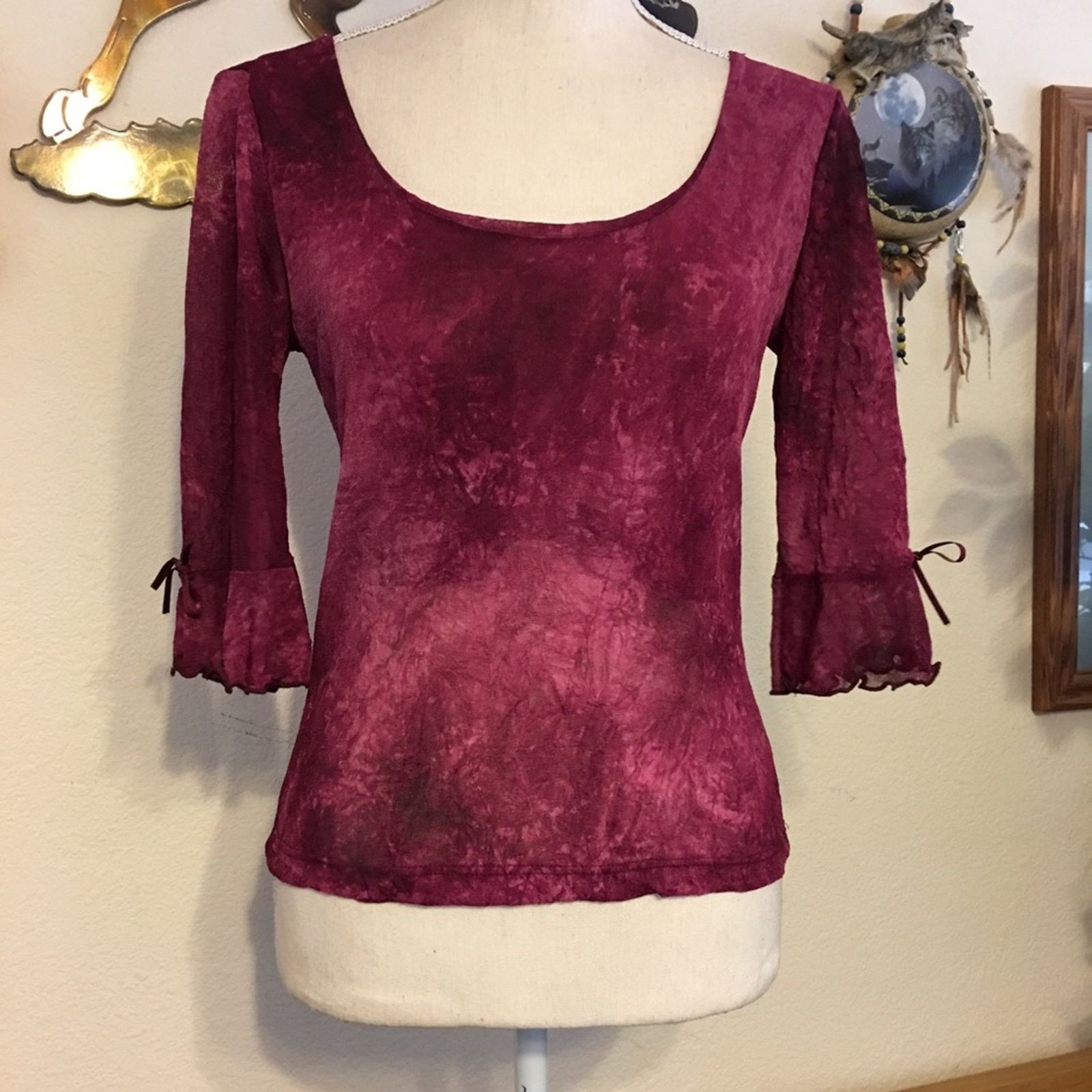 Other Hottie brand dark pink sheer bow detail top Size M / US 6-8 / IT 42-44 - 1 Thumbnail