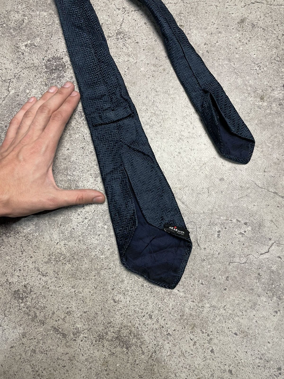 Kiton Kiton Napoli Navy Silk Tie Size ONE SIZE - 3 Thumbnail