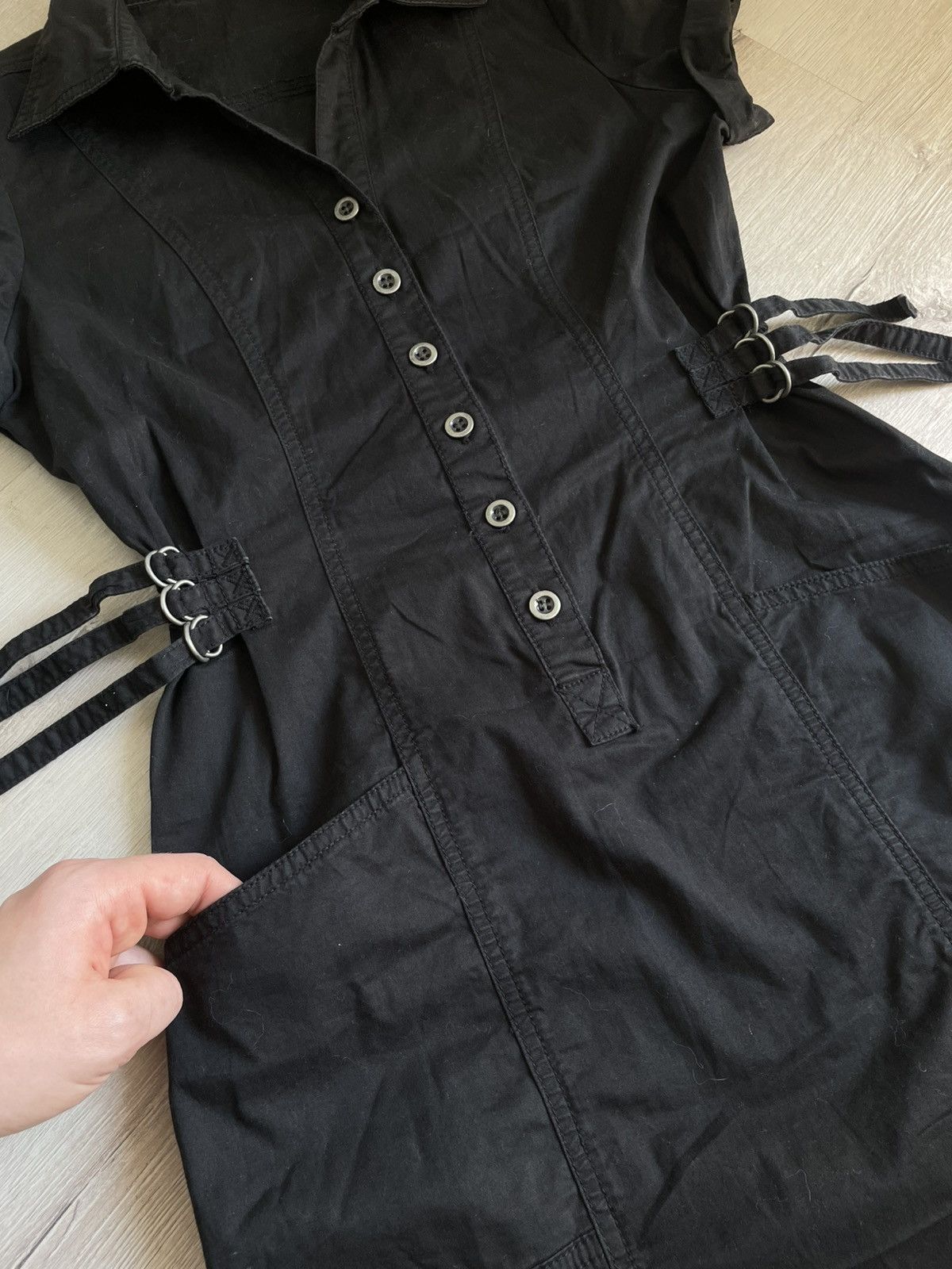 Seditionaries Vintage Y2k Abstract Mini Dress With Straps 2000s Cargo Punk Size M / US 6-8 / IT 42-44 - 7 Thumbnail