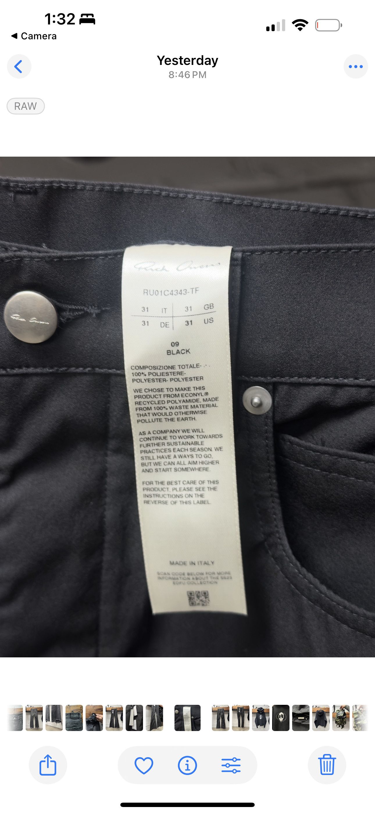 Rick Owens SS2023 Rick Owens ‘Edfu’ Banana Cut Flared Pants Size US 31 - 5 Thumbnail