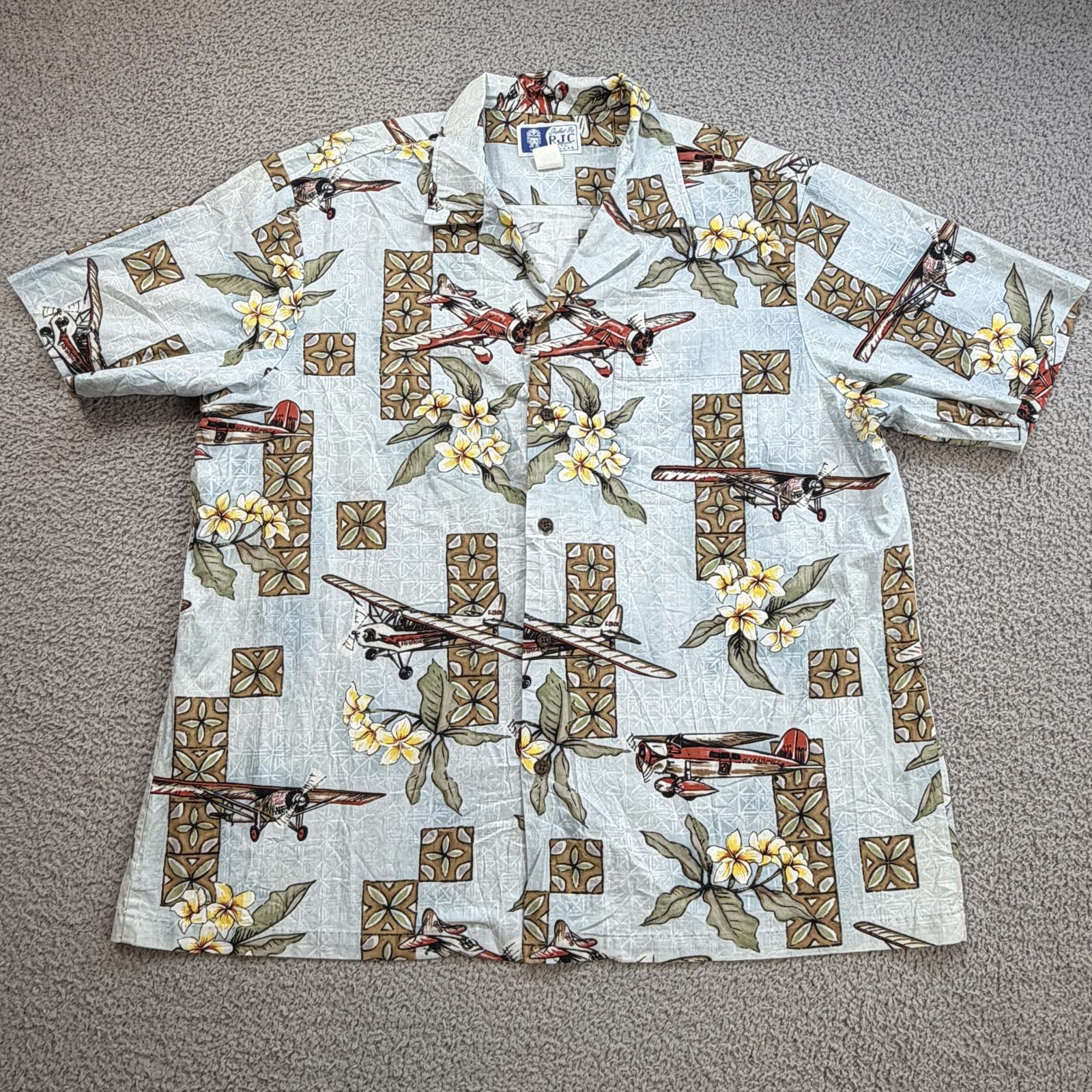 Other Vintage Hawaiian Shirt 2XL RJC Airplane Floral Button Up Size US XXL / EU 58 / 5 - 1 Thumbnail