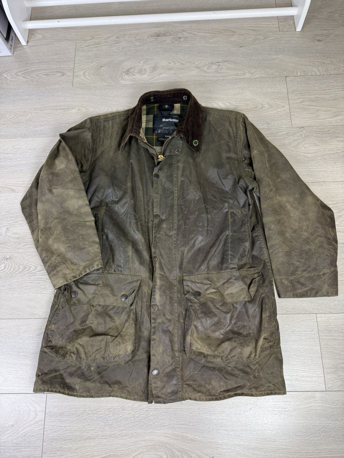 Barbour Barbour Wax Cotton Border Jacket Size US XL / EU 56 / 4 - 4 Thumbnail