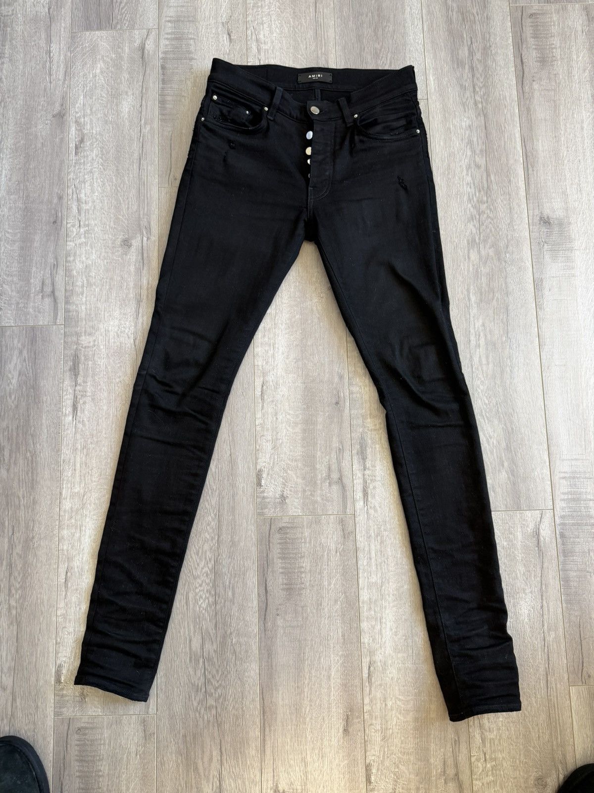 Amiri Amiri Size 29 Black suede MX1 jeans | Grailed