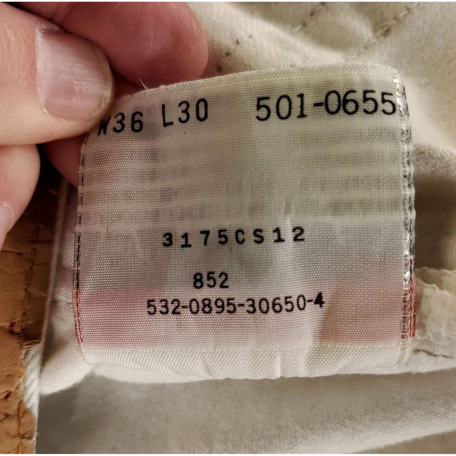 Levi's VINTAGE Levi's 501 Jeans Mens White 34 Regular 30 Inseam Straight 90s Size US 34 / EU 50 - 7 Thumbnail