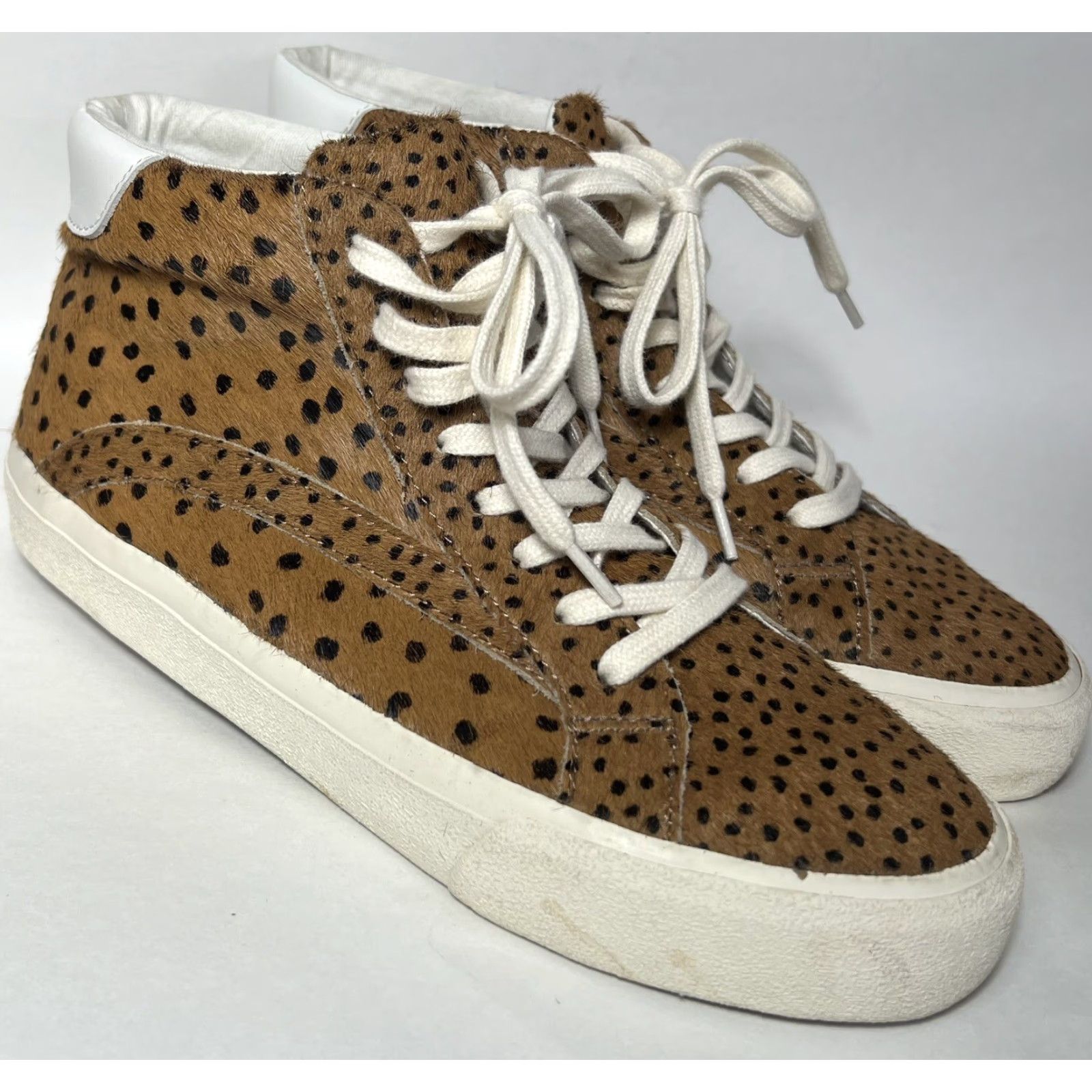 Madewell Madewell Sidewalk Spot Dot Genuine Calf Hair High Top Sneakers Shoes Womens 8 Brown Spotted Casual Sneaker Calf Hair Size M / US 6-8 / IT 42-44 - 6 Thumbnail