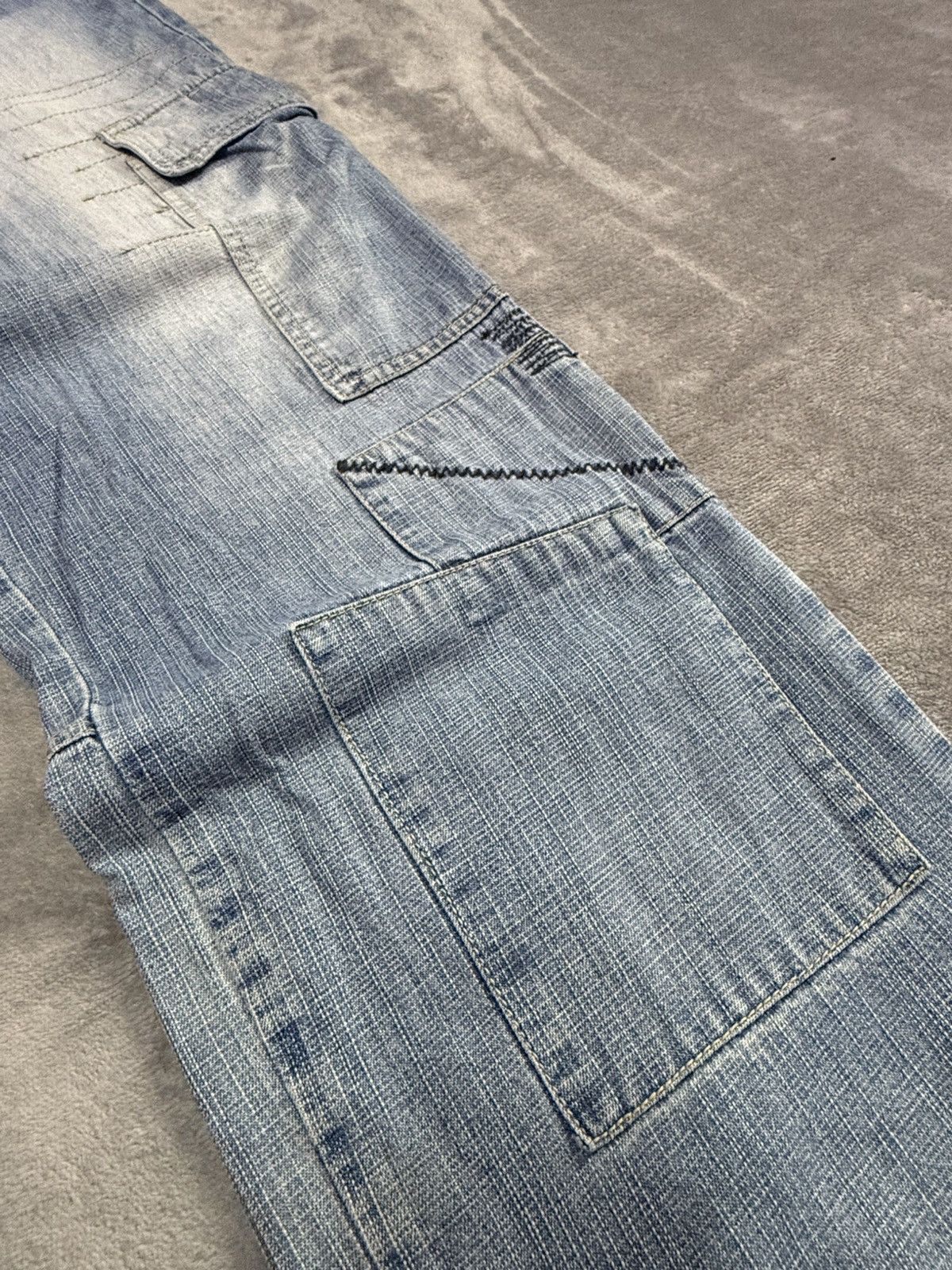 JNCO × Japanese Brand × Spyder Vintage Spider Web Poems Japanese baggy Cargo Denim Pants Size US 30 / EU 46 - 8 Thumbnail