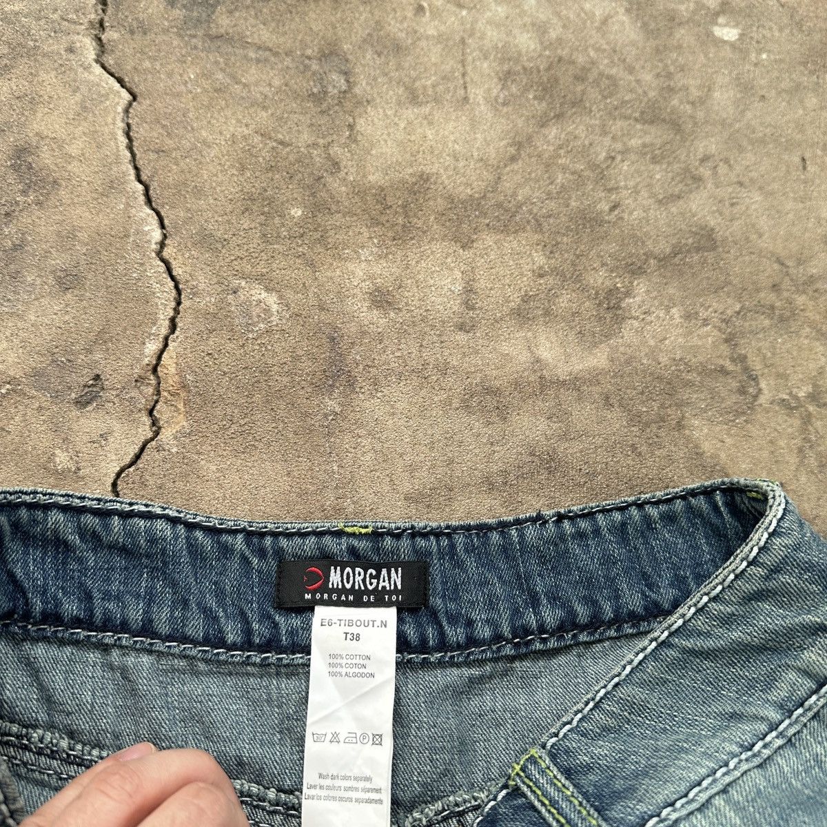 Japanese Brand × Vintage Vintage Y2K Morgan Denim Mini Skirt Evisu Style Size 26" / US 2 / IT 38 - 5 Thumbnail