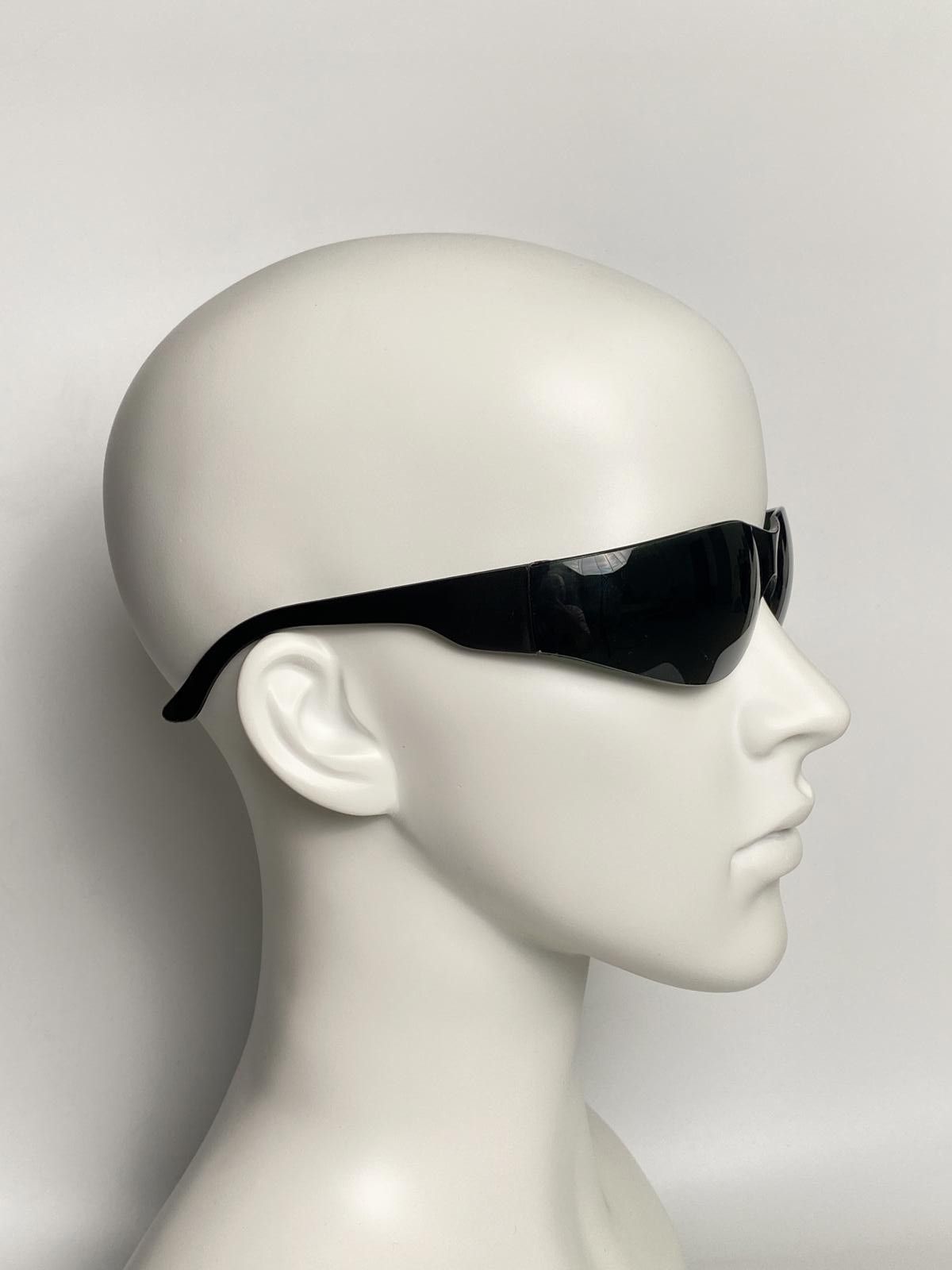 Japanese Brand Y2k Large Wide Safety Glasses Sunglasses Black Unisex OS Size ONE SIZE - 3 Thumbnail
