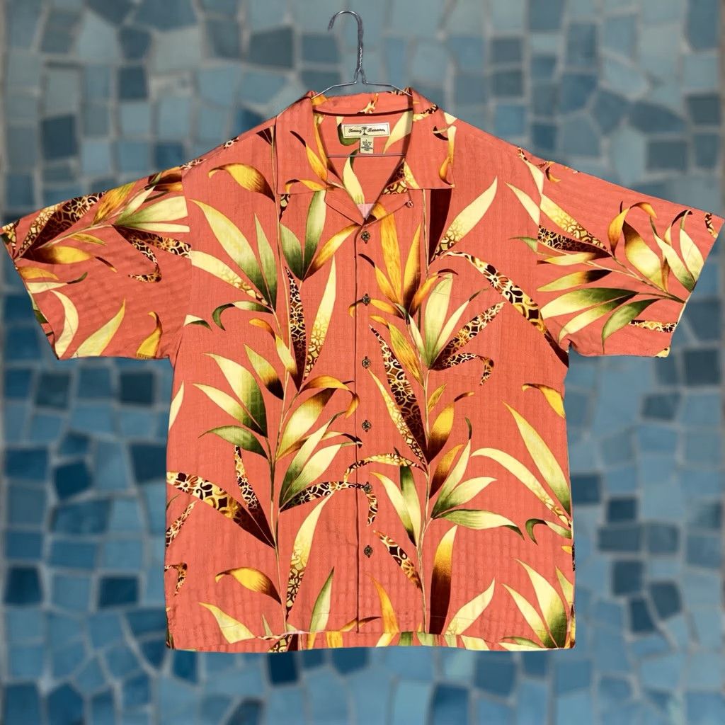 Tommy Bahama Tommy Bahama Shirt Mens L Pink Floral 100% Silk Button Up Camp Collar Windowpane Size US L / EU 52-54 / 3 - 1 Thumbnail