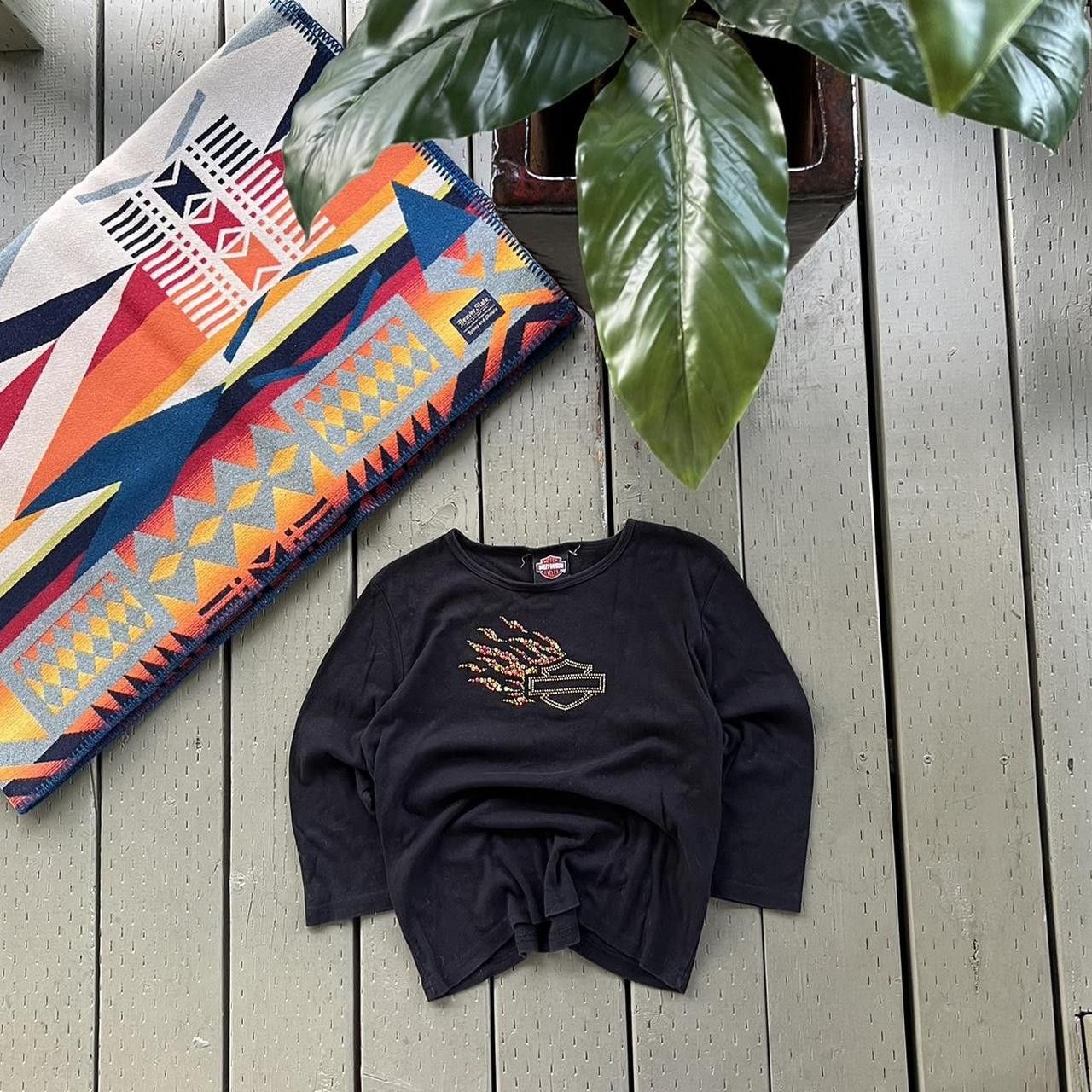 Harley Davidson × Vintage Vintage harley davidson long sleeve with flames Size M / US 6-8 / IT 42-44 - 1 Thumbnail
