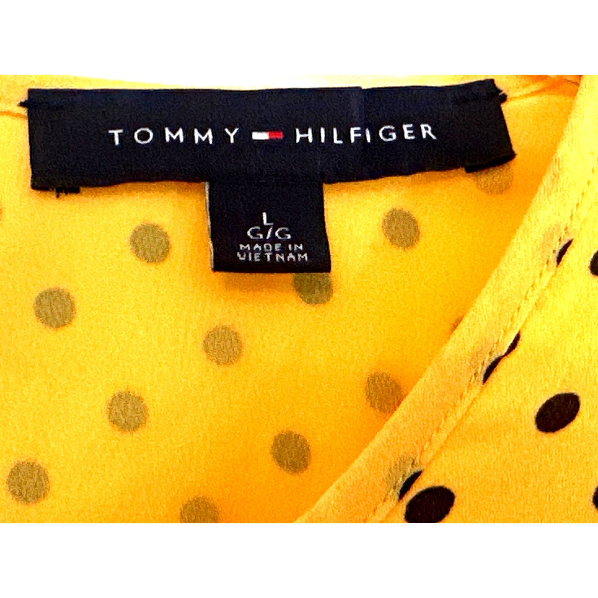 Tommy Hilfiger Tommy Hilfiger Large Yellow Polka Dot Scoop Neck Long Sleeve Size L / US 10 / IT 46 - 3 Thumbnail
