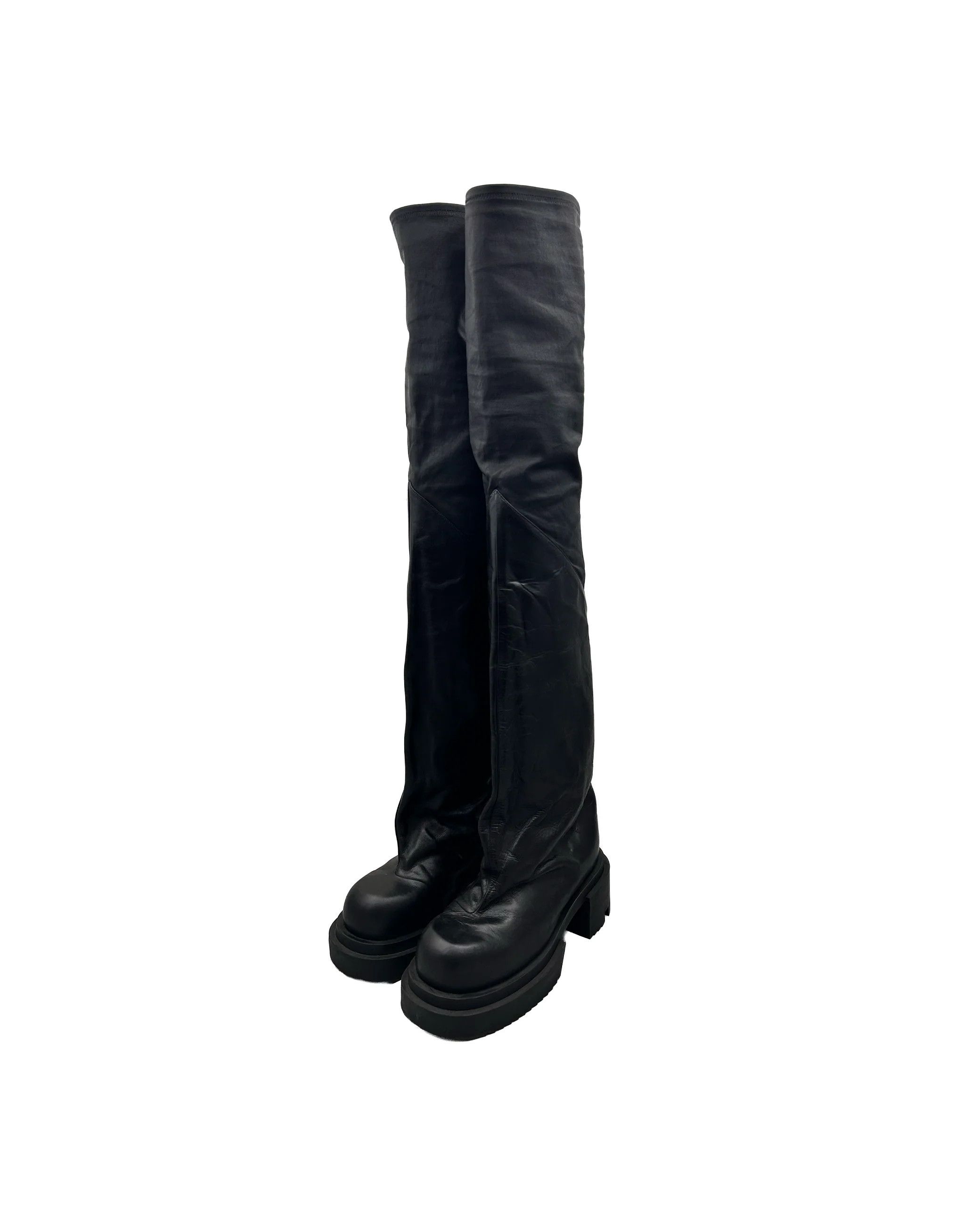 Rick Owens Bogun 78mm Leather Flared Boots Size US 9 / EU 42 - 3 Thumbnail