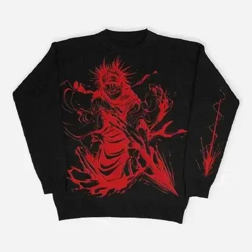 Japanese Brand × Vintage Hip-hop Street Gothic Wool Retro Pullover Fashion Size US M / EU 48-50 / 2 - 1 Thumbnail