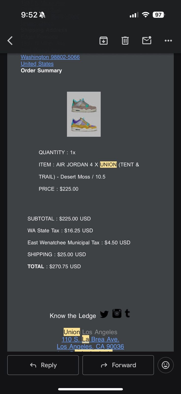 Jordan Brand × Union LA Air Jordan 4 X Union La Size US 10.5 / EU 43-44 - 6 Thumbnail