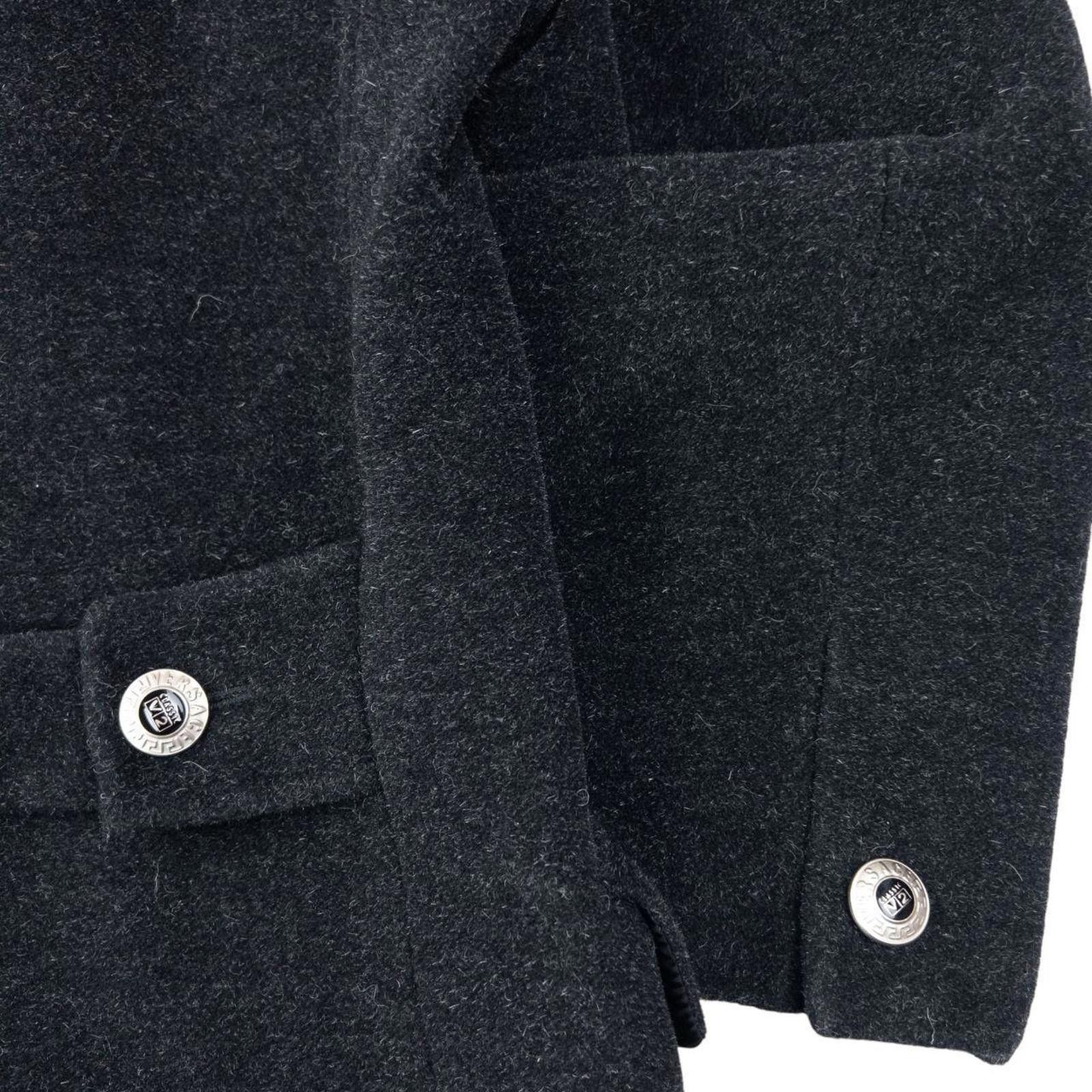 Versace Vintage 90s Versace Classic V2 Longline Wool Jacket Size L Size US L / EU 52-54 / 3 - 6 Thumbnail