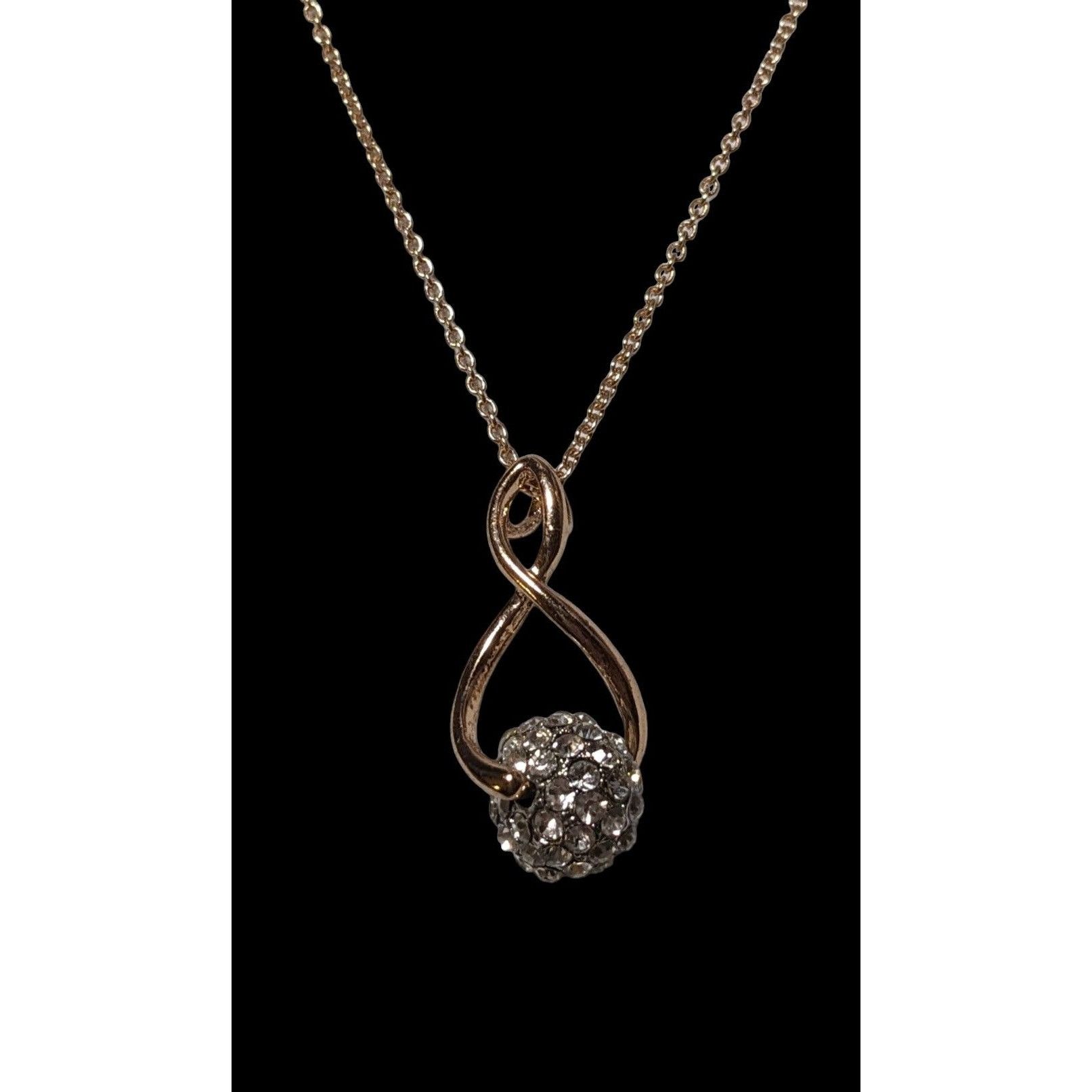 Other Gold Suspended Rhinestone Bead Pendant Necklace Size ONE SIZE - 2 Thumbnail