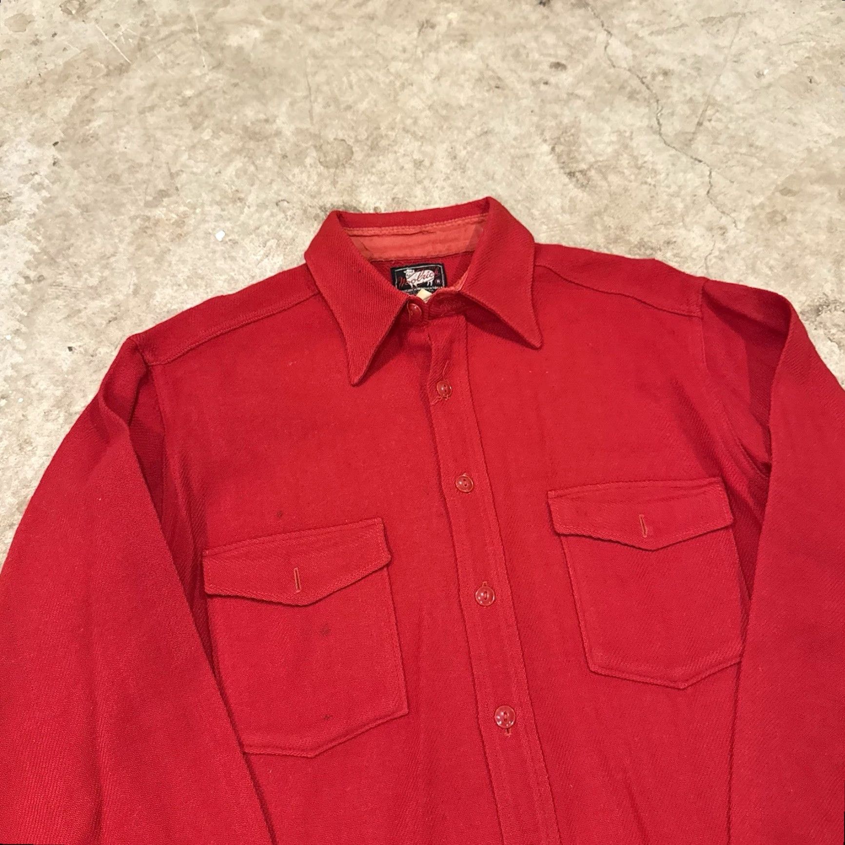 Vintage VTG Woolrich Mens XL Red Heavy Chamois Flannel Shirt Long Sleeve 40s *FLAWS* Size US XL / EU 56 / 4 - 4 Thumbnail