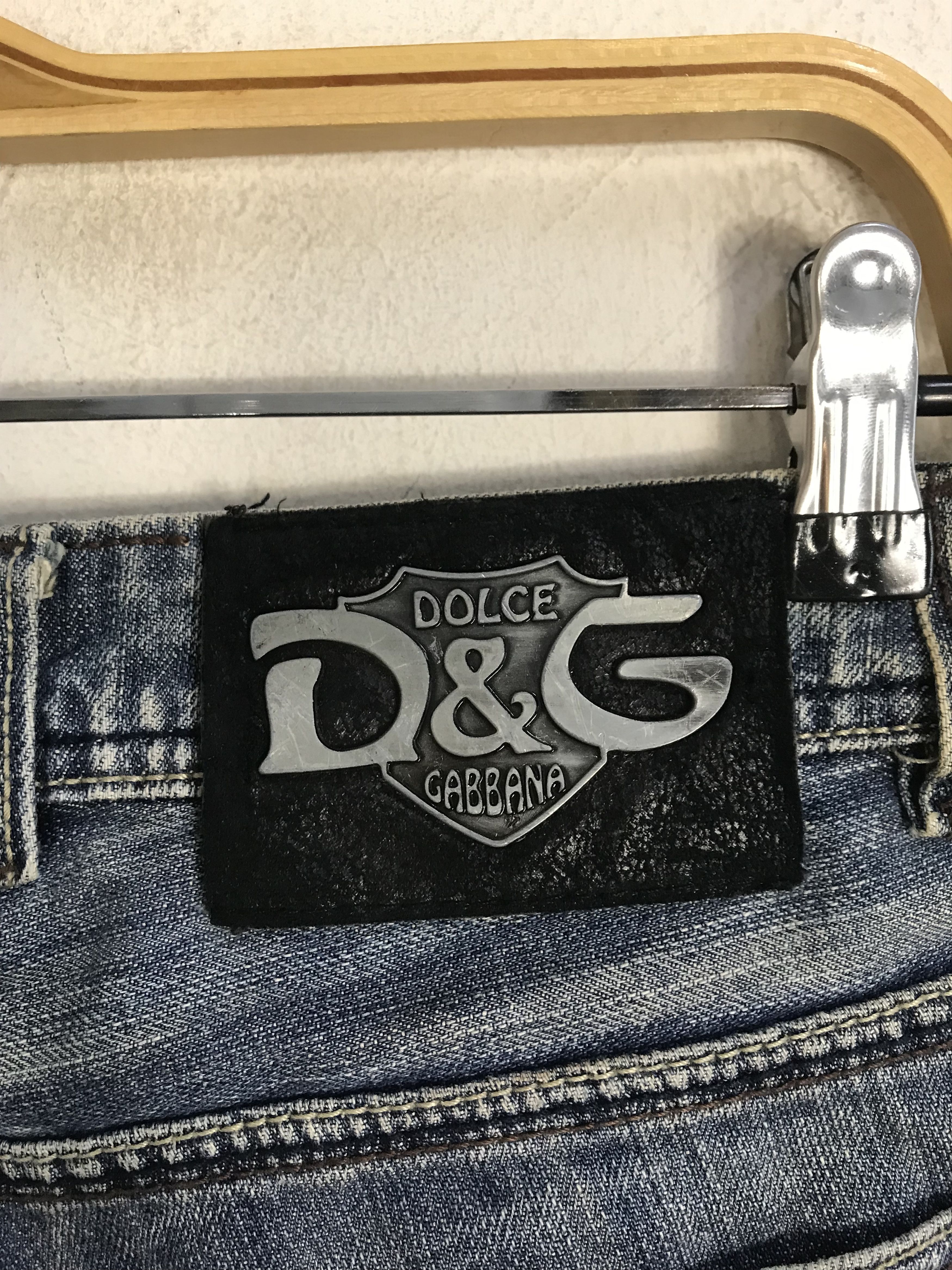 Designer Dolce & Gabbana Italy Denim Pant Embroidery Logo Plaque Size US 29 - 11 Thumbnail