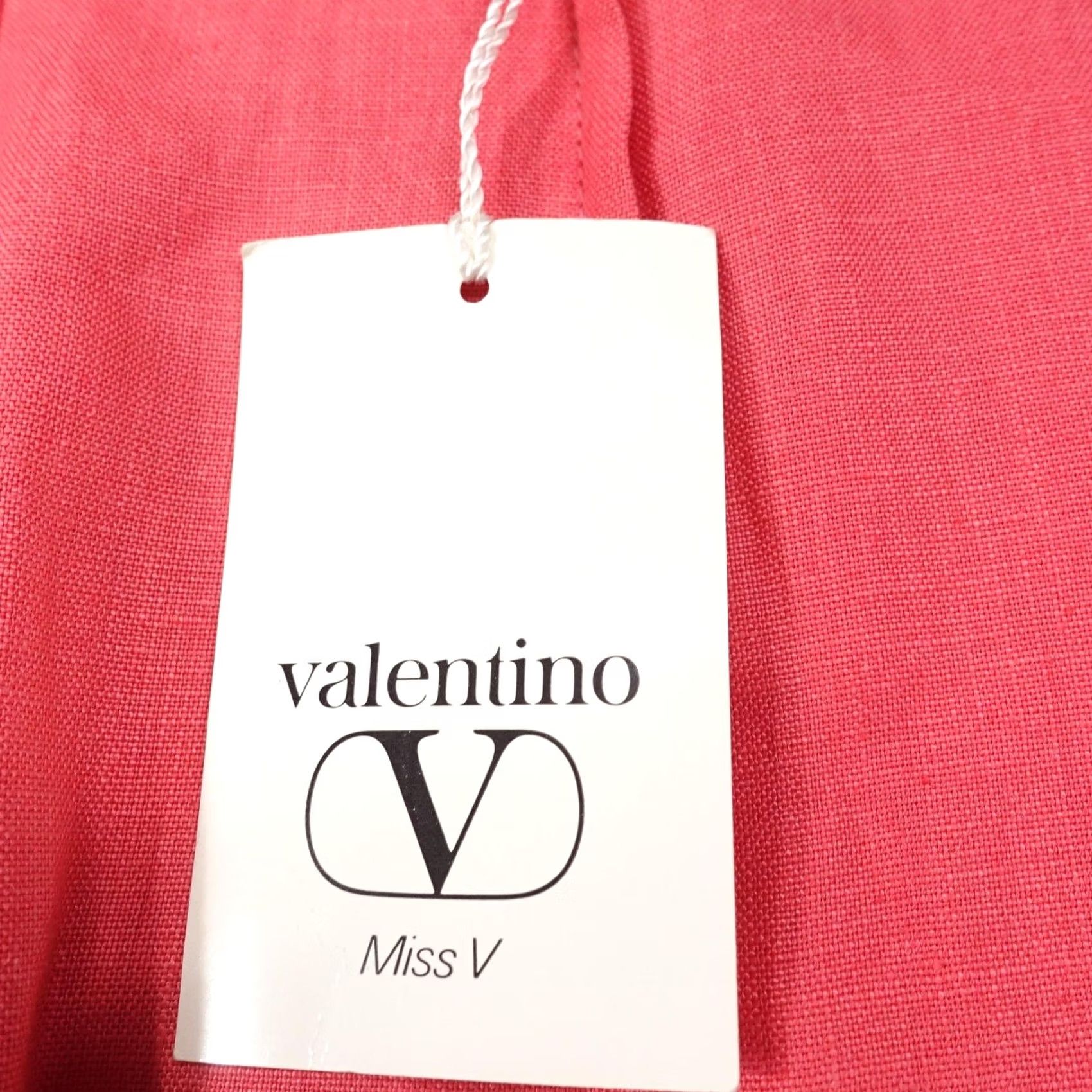 Valentino Valentino Miss V Skirt - Womens 8 Pink Linen Midi Pencil Size 30" / US 8 / IT 44 - 5 Thumbnail