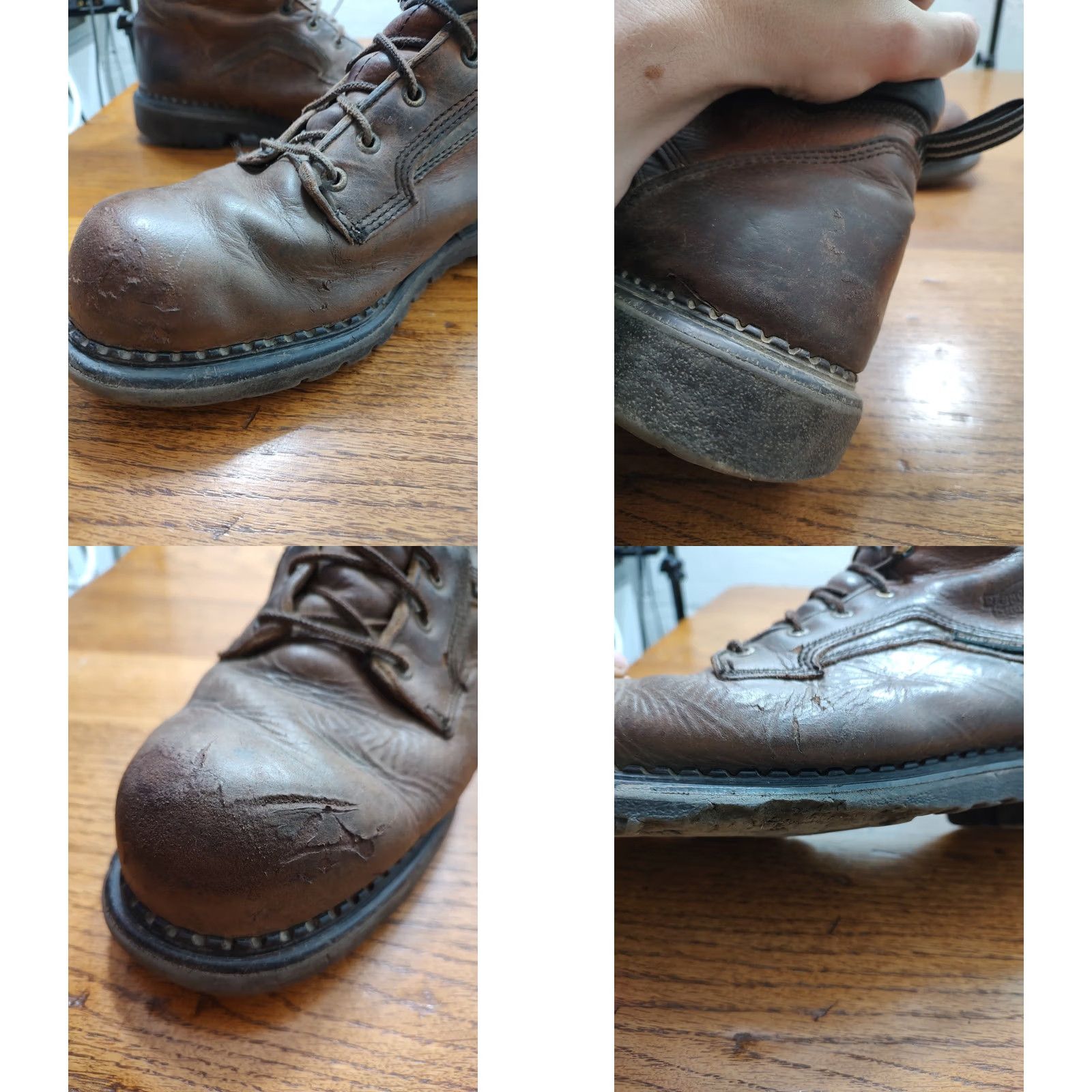 Red Wing VINTAGE Red Wing EH926 Work Boots Boots Mens 12 Leather Brown Waterproof Oil Resistant Rubber Outsole Ankle Lace Up Mens Boots USA 2012 Size US 11 / EU 44 - 10 Thumbnail