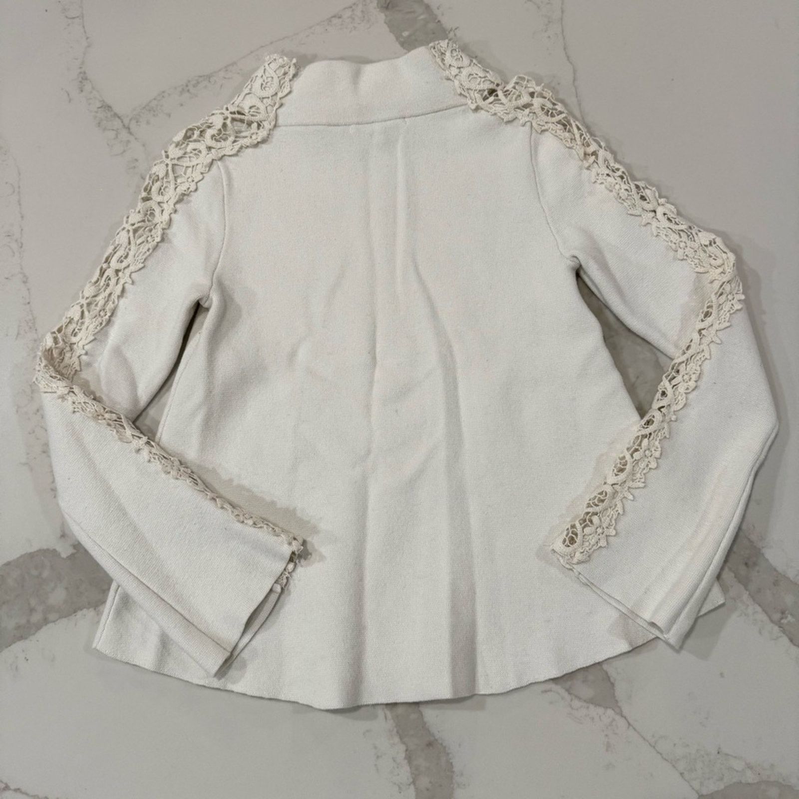 Anthropologie Knitted & Knotted Cashmere Blend Crochet Sweater Women Small Size S / US 4 / IT 40 - 8 Thumbnail