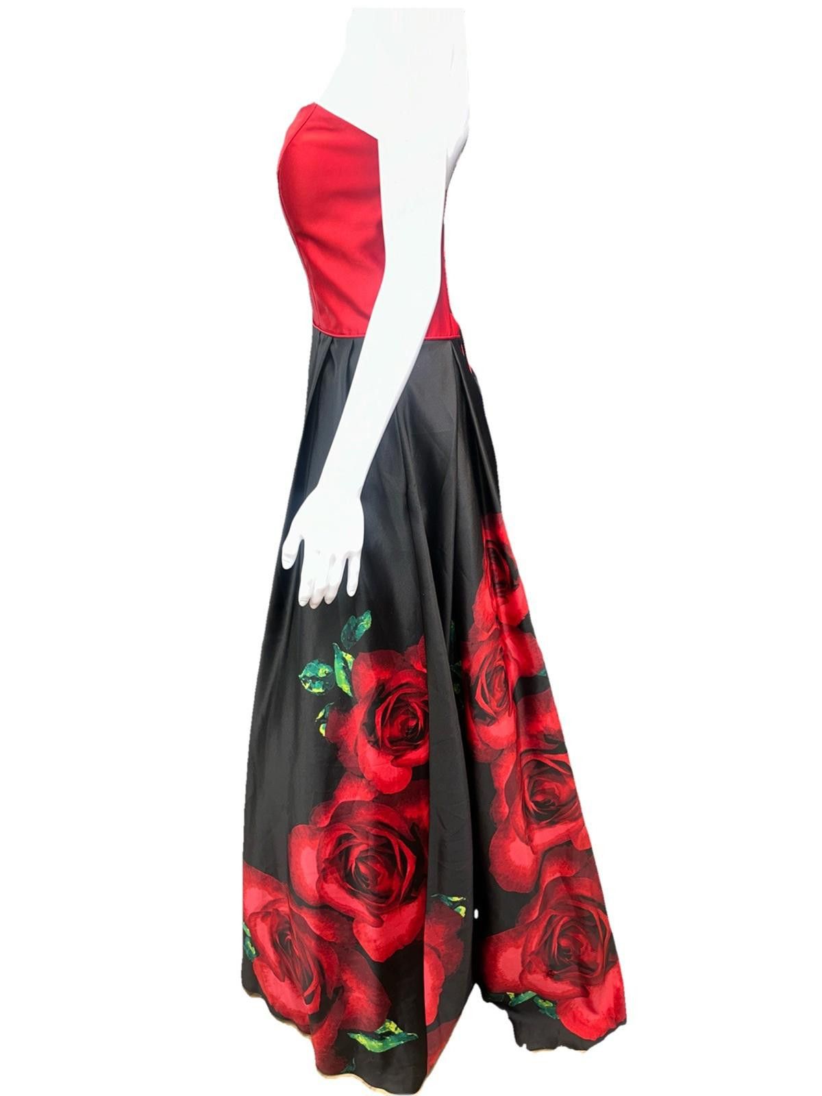 Other Blondies prom dress size 9 red black with rose Corset top Size L / US 10 / IT 46 - 5 Thumbnail