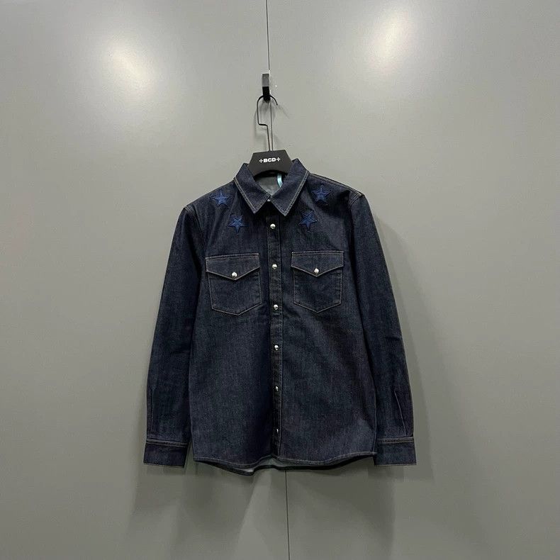 Givenchy Givenchy Vintage Blue Star Embroidered Shirt Size US XS / EU 42 / 0 - 1 Thumbnail