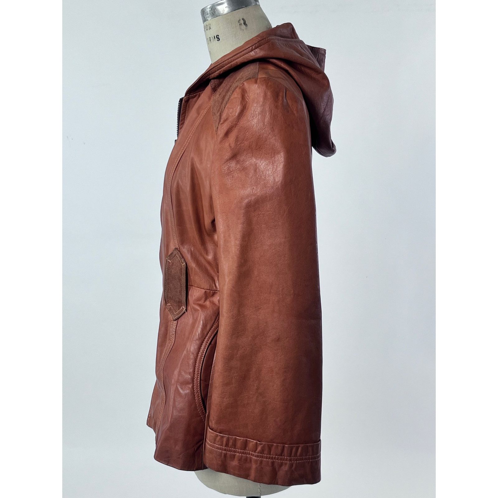 Other VTG Hooded Leather Jacket Cottagecore Festival Boho S/M Size S / US 4 / IT 40 - 9 Thumbnail