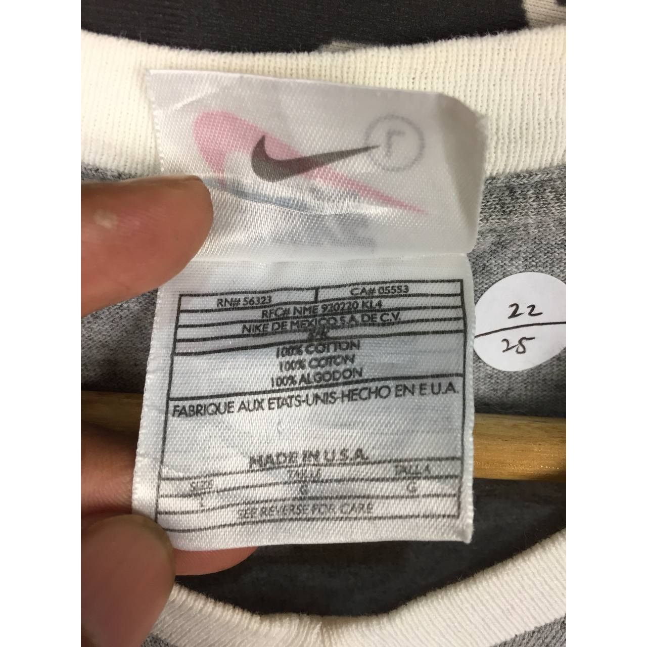 Nike × Vintage Vtg 90s Nike Athletics Swoosh Logo Made In Usa Tee Size US L / EU 52-54 / 3 - 17 Thumbnail