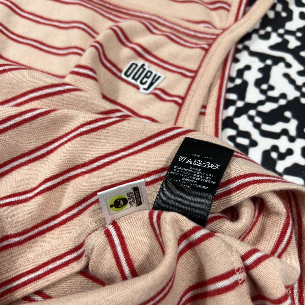 Obey Vintage Y2K Obey Striped Retro Sexy Tank Top Skate Sk8 Style Size XS / US 0-2 / IT 36-38 - 10 Thumbnail