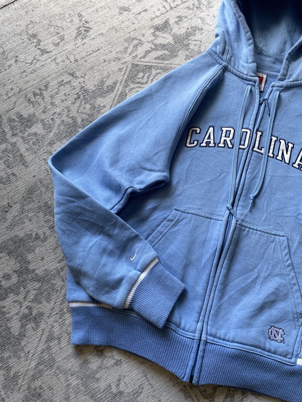 Japanese Brand × Nike × Vintage Vintage Nike Zip Hoodie Carolina Boxy Cropped Japanese Drill Size US S / EU 44-46 / 1 - 6 Thumbnail