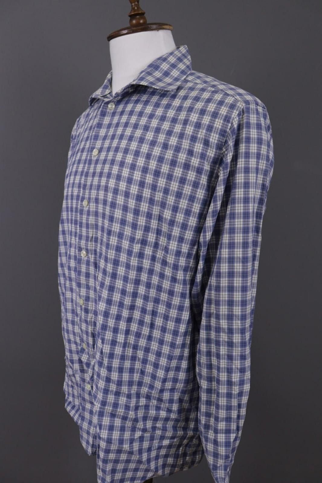 Eton Eton Contemporary Check Blue Shirt Size 45 17.75 XXL Size US M / EU 48-50 / 2 - 6 Thumbnail