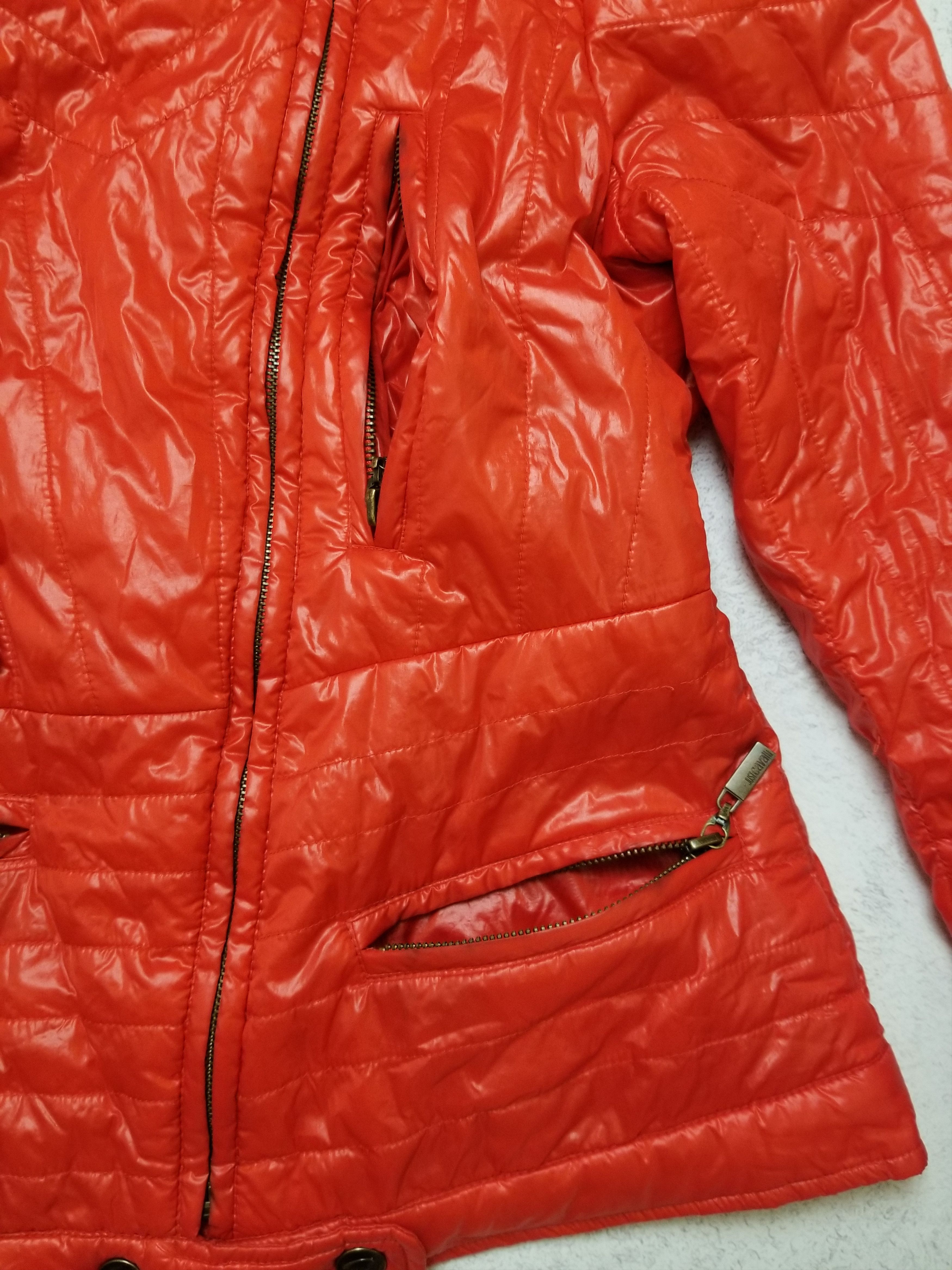 Just Cavalli Y2K Biker Slim Puffer Red Jacket Size M / US 6-8 / IT 42-44 - 7 Thumbnail