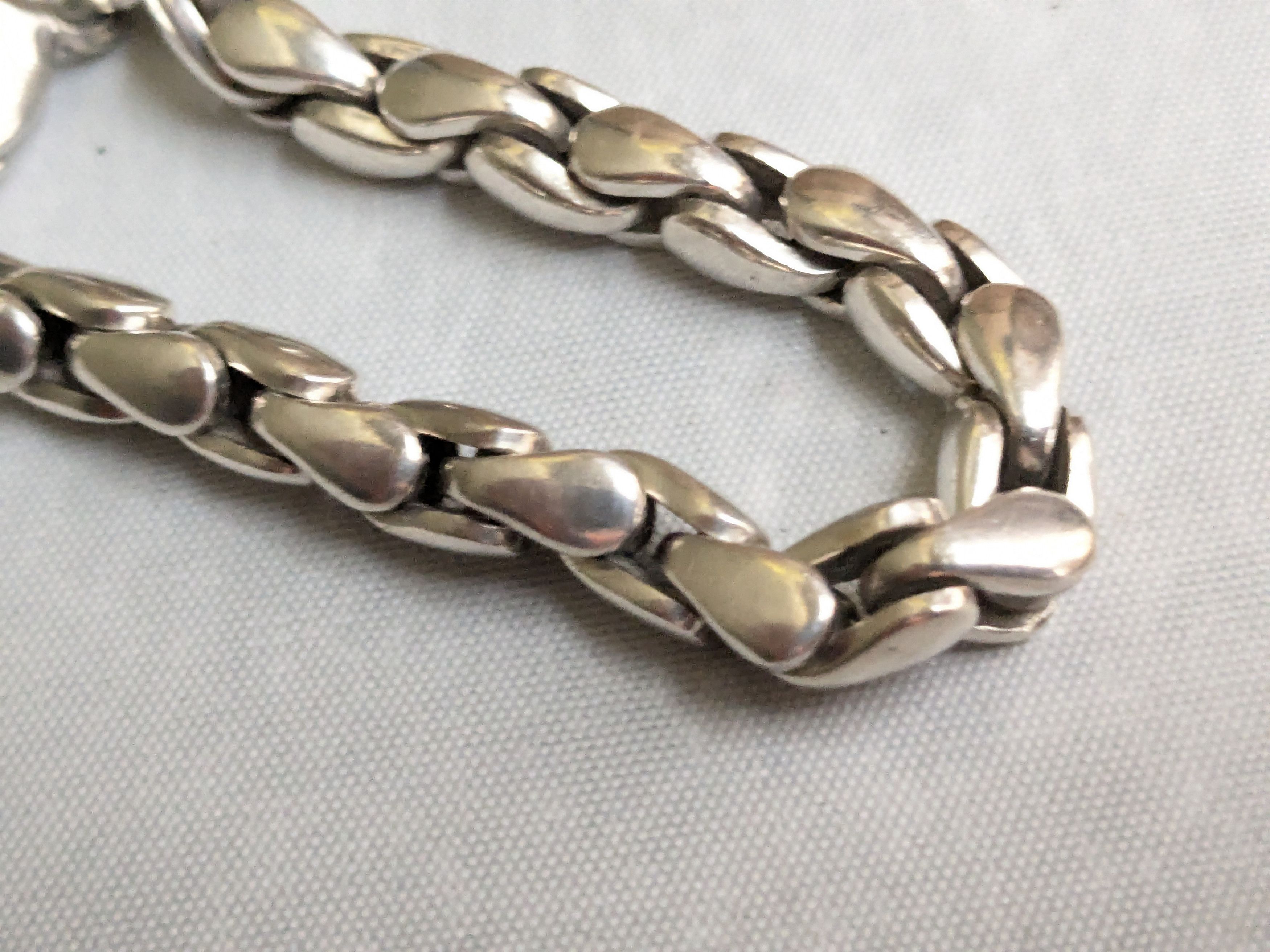 Jewelry Vintage Sterling Silver Bracelet Box Link Wheat Foxtail 6.5" Size ONE SIZE - 9 Thumbnail