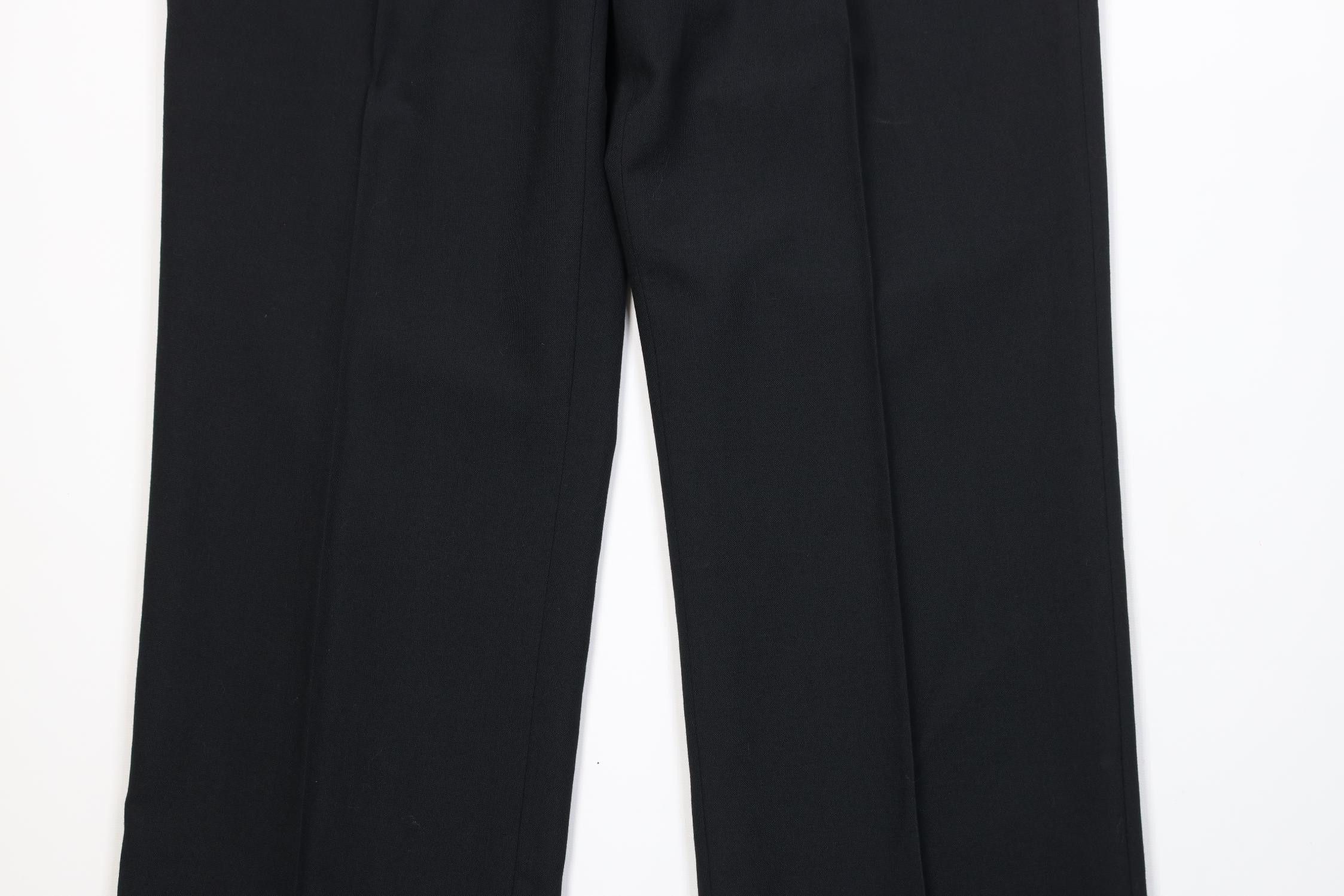 Vintage Vintage 90s Wool Blend Knit Wide Leg Chino Pants Black USA Size US 34 / EU 50 - 3 Thumbnail