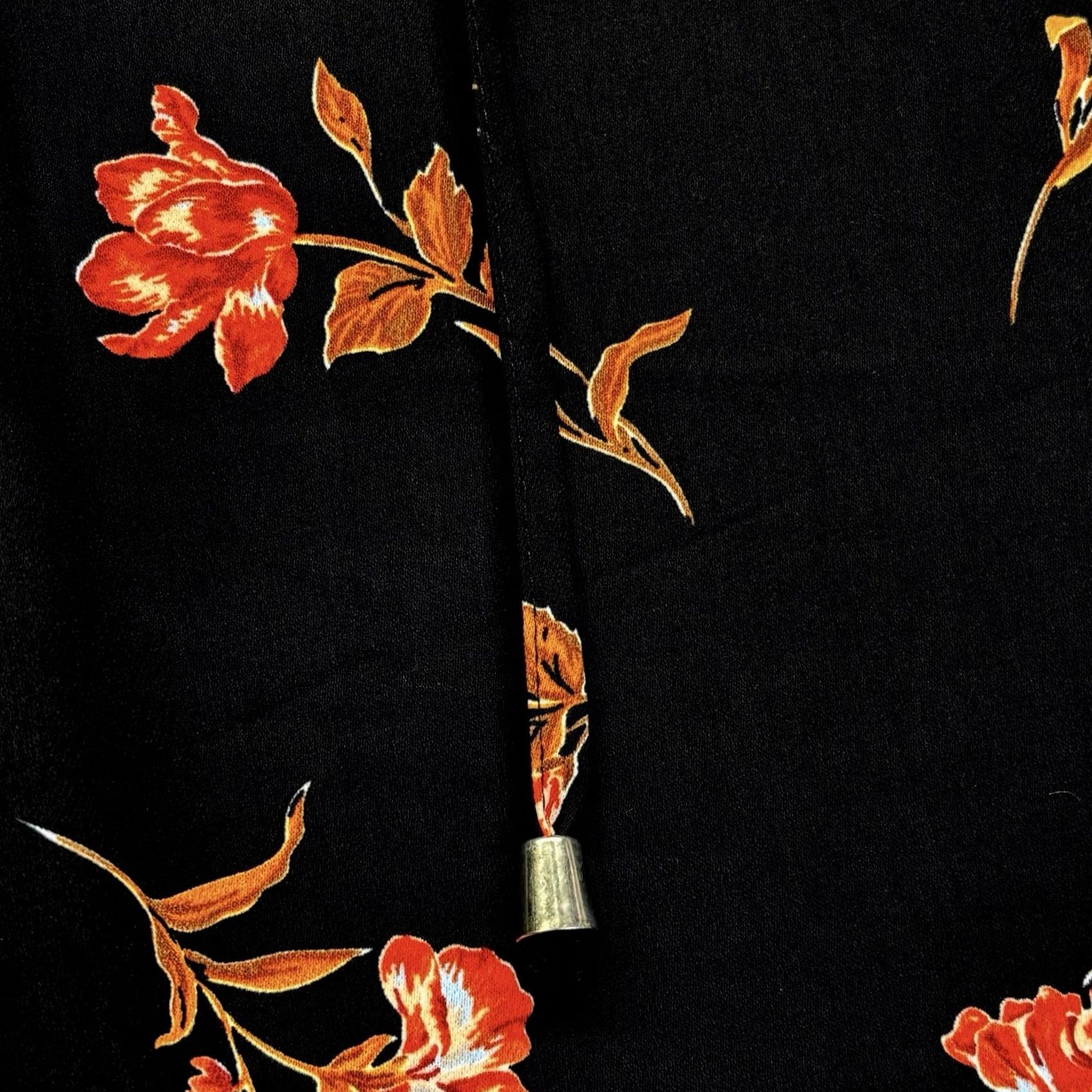 Vintage Dorothy Perkins Trousers Women Floral Print Black/Multi 16 BNWT Casual Party/Cocktail Travel Regular Front Flat Drawstring Size 38" / US 16 / IT 52 - 3 Thumbnail