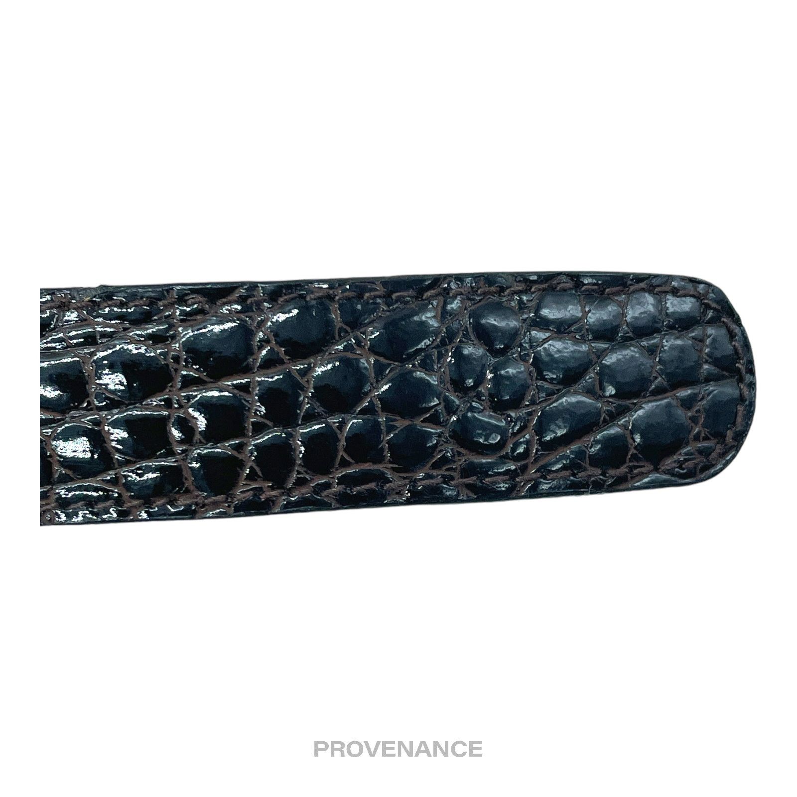 ? Gucci GG Crocodile Leather Belt - Burgundy 80/32 display picture 1