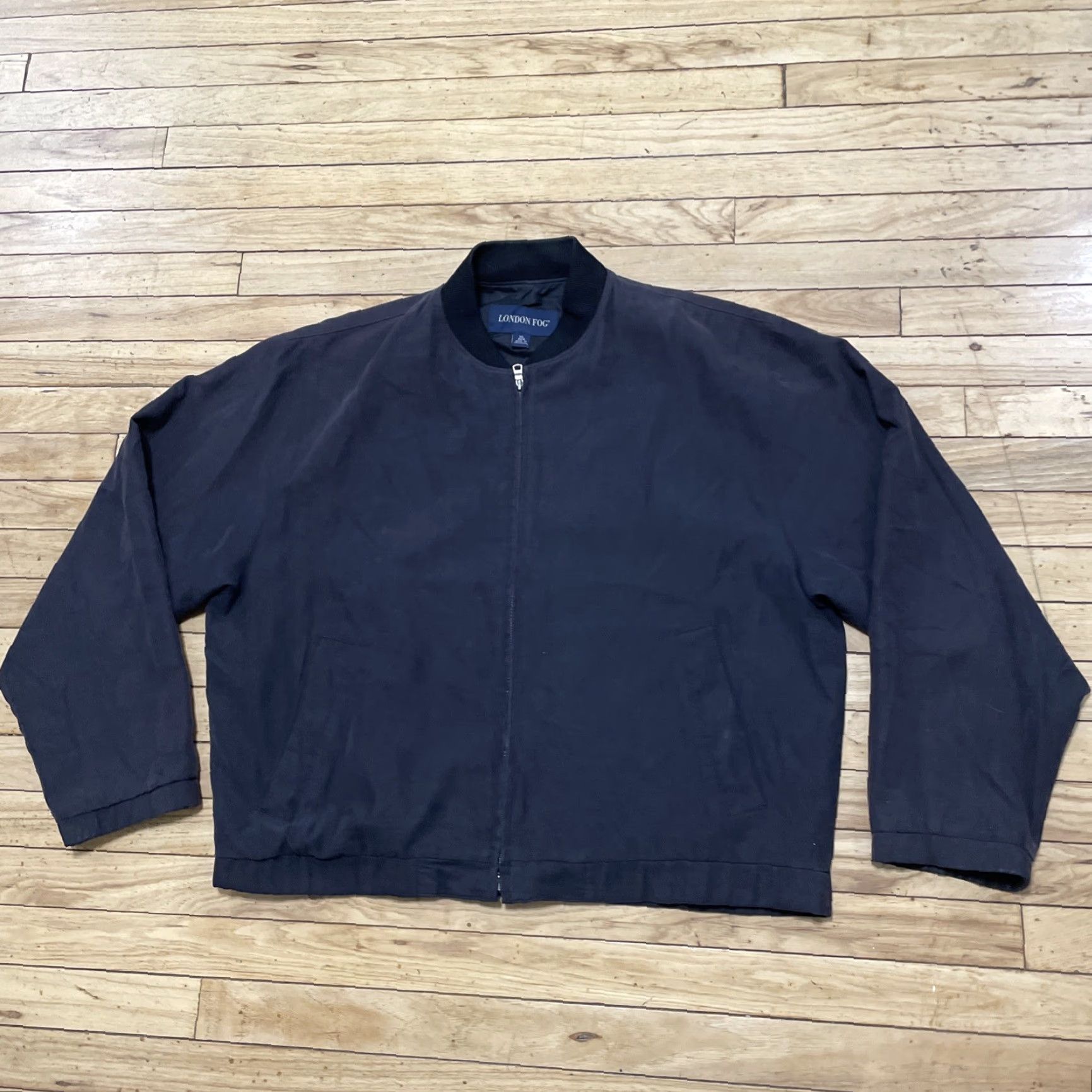 London Fog VINTAGE London Fog Mock Neck Bomber Men XL Reg Black Retro skate Boxy Crop Fit Grandpa Jacket Size US XL / EU 56 / 4 - 3 Thumbnail