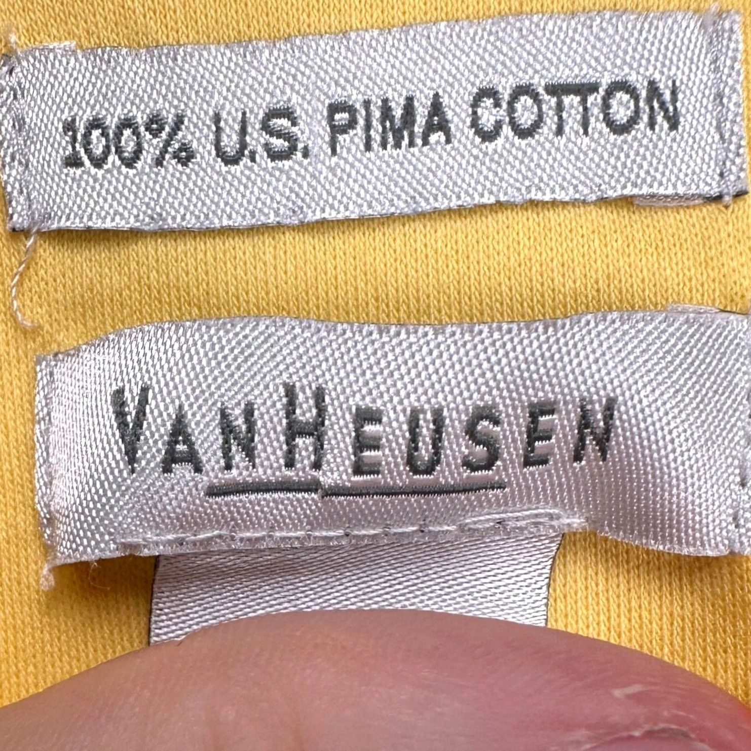 Van Heusen Van Heusen Mens Polo Shirt Medium Yellow U.S. Pima Cotton Rugby Casual Outdoor NEW Size US M / EU 48-50 / 2 - 4 Thumbnail
