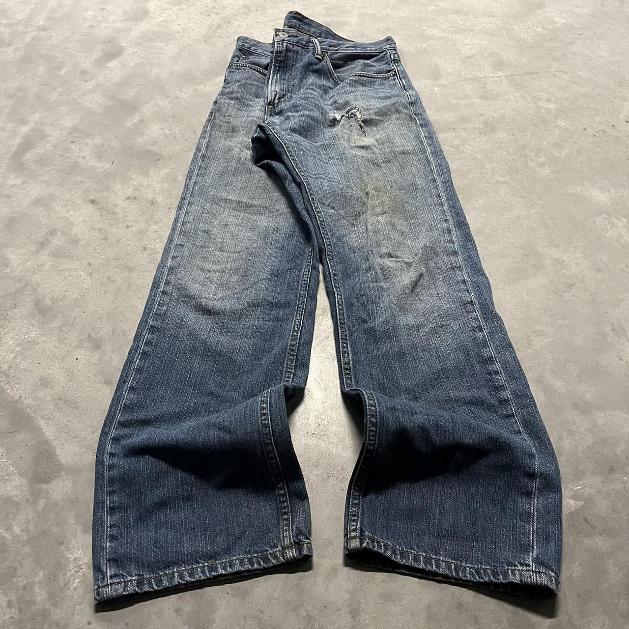 Levi's × Vintage Crazy Vintage Y2K/2000s Grunge Distressed Levi’s Dark Wash! Size US 33 - 3 Thumbnail